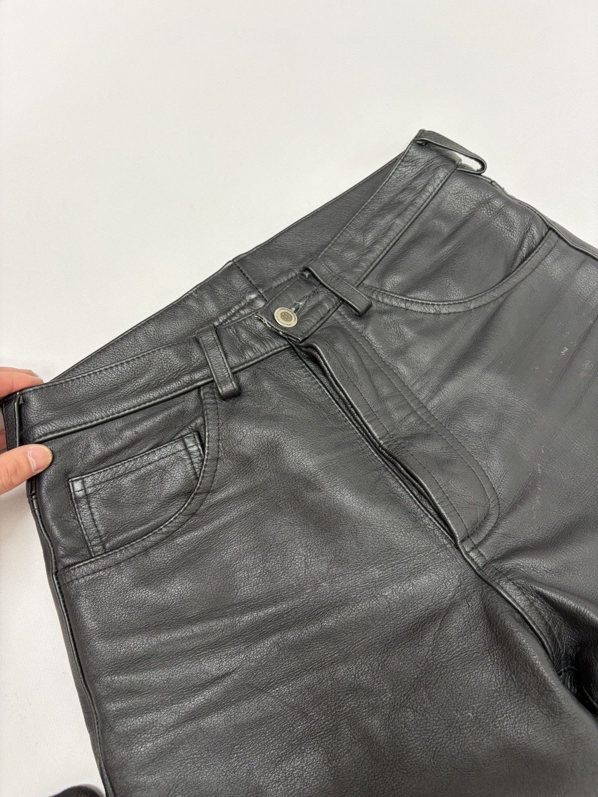 Hedi Slimane 🔥 Vintage Leather Pants 00s Italian Rock Noir Archive Grunge Size US 30 / EU 46 - 9 Thumbnail
