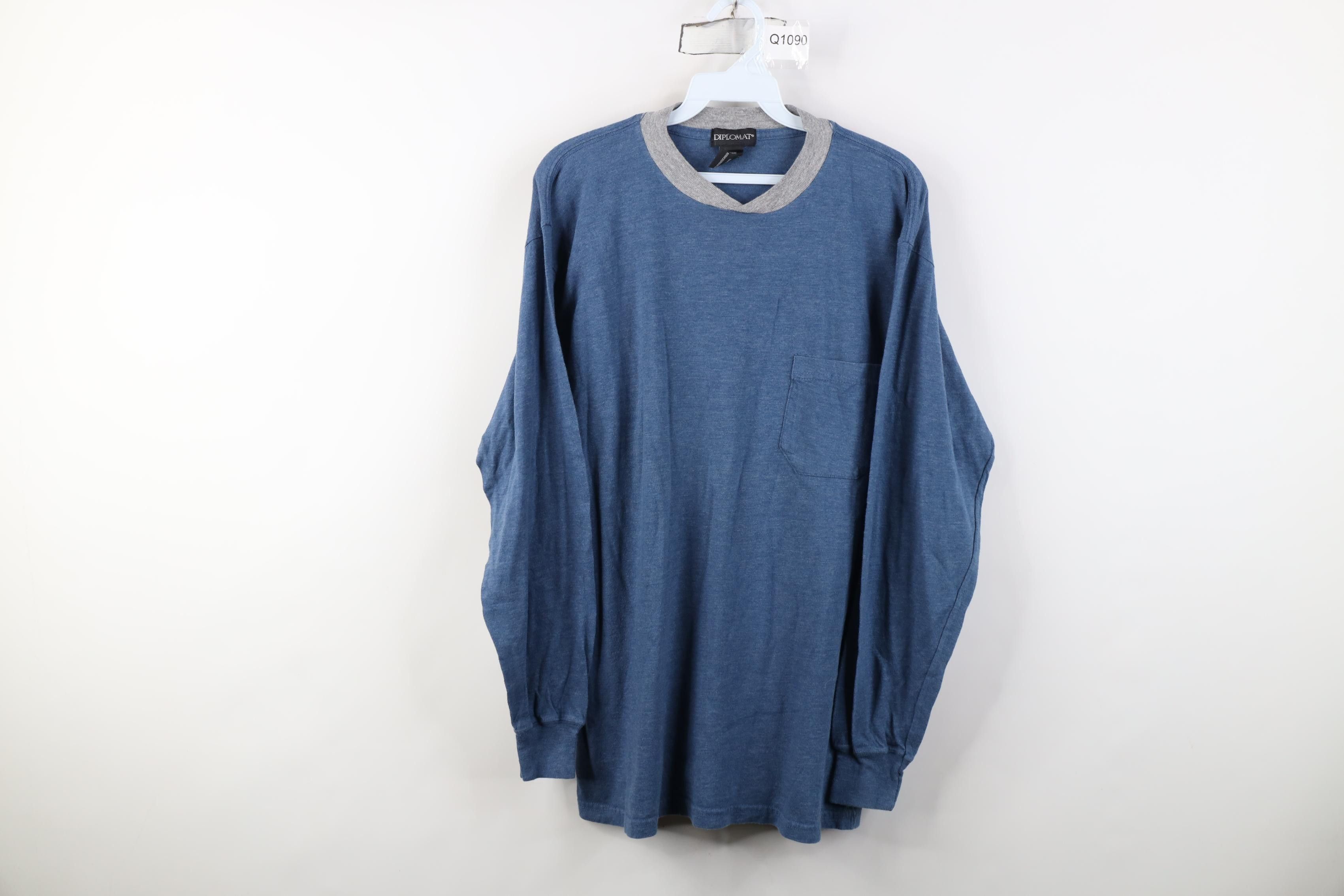 Vintage Vintage 90s Streetwear Blank Jersey Knit Long Sleeve T-Shirt Size US M / EU 48-50 / 2 - 1 Thumbnail