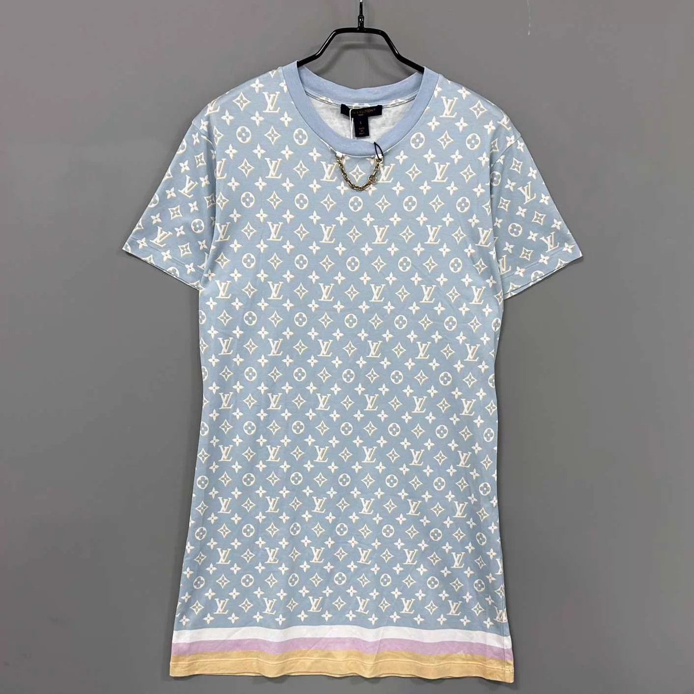 Louis Vuitton LV Monogram Light Blue Dress L Size L / US 10 / IT 46 - 1 Thumbnail