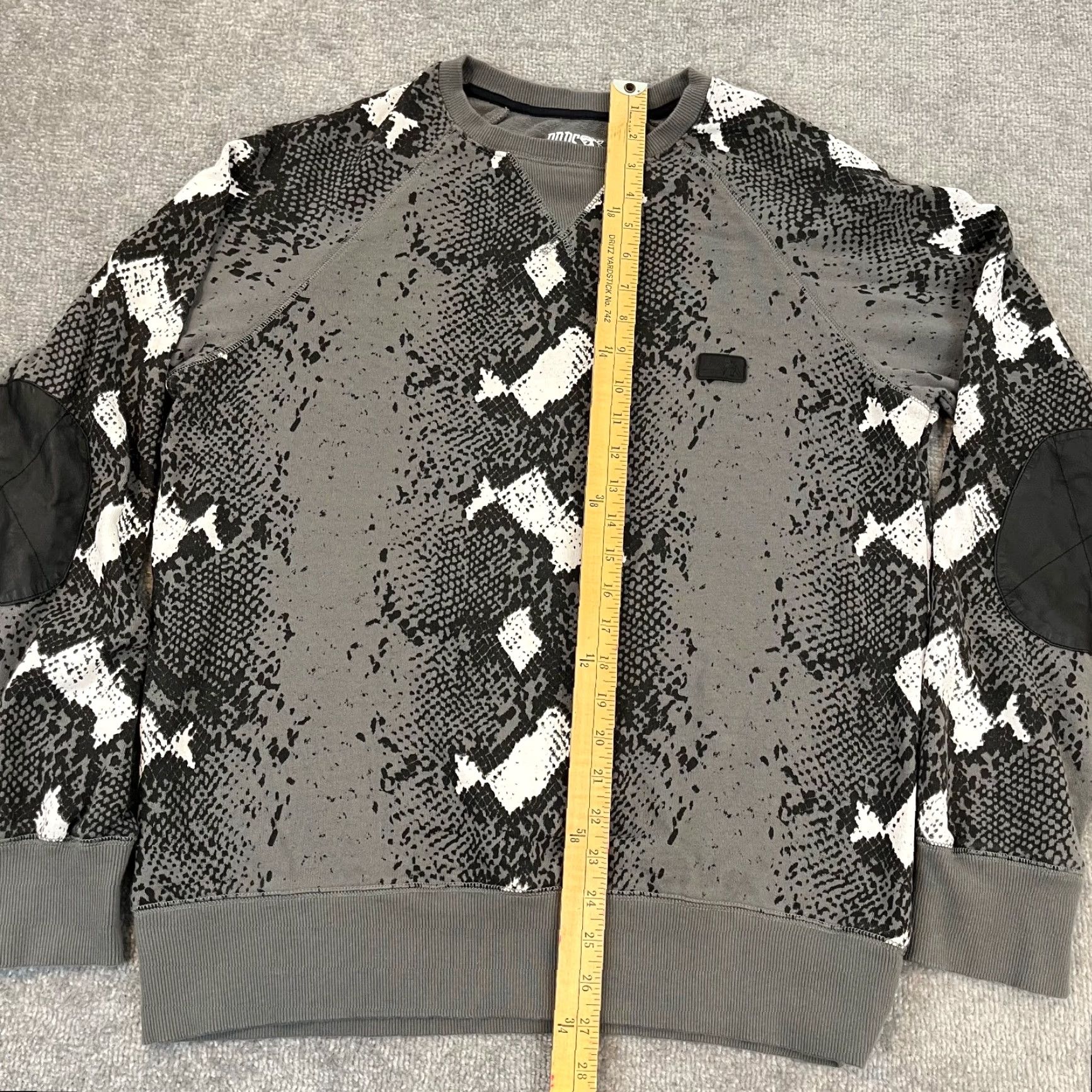 Prps PRPS Pullover Sweatshirt Mens XL Snake Skin Gray Crewneck Elbow Patch Hip Hop Size US XL / EU 56 / 4 - 5 Thumbnail