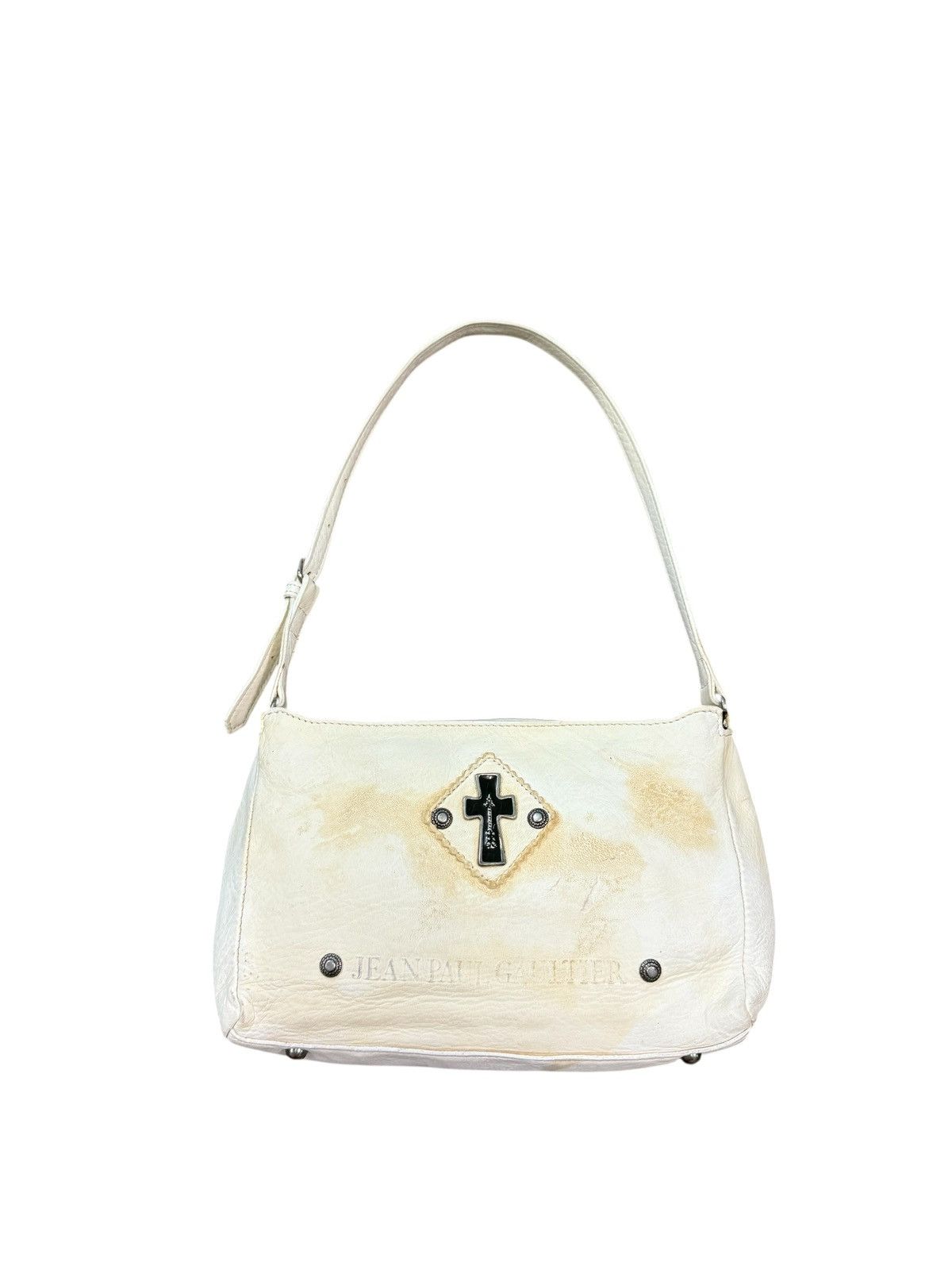 RARE JEAN PAUL GAUTIER CROSS LEATHER SHOULDER BAG