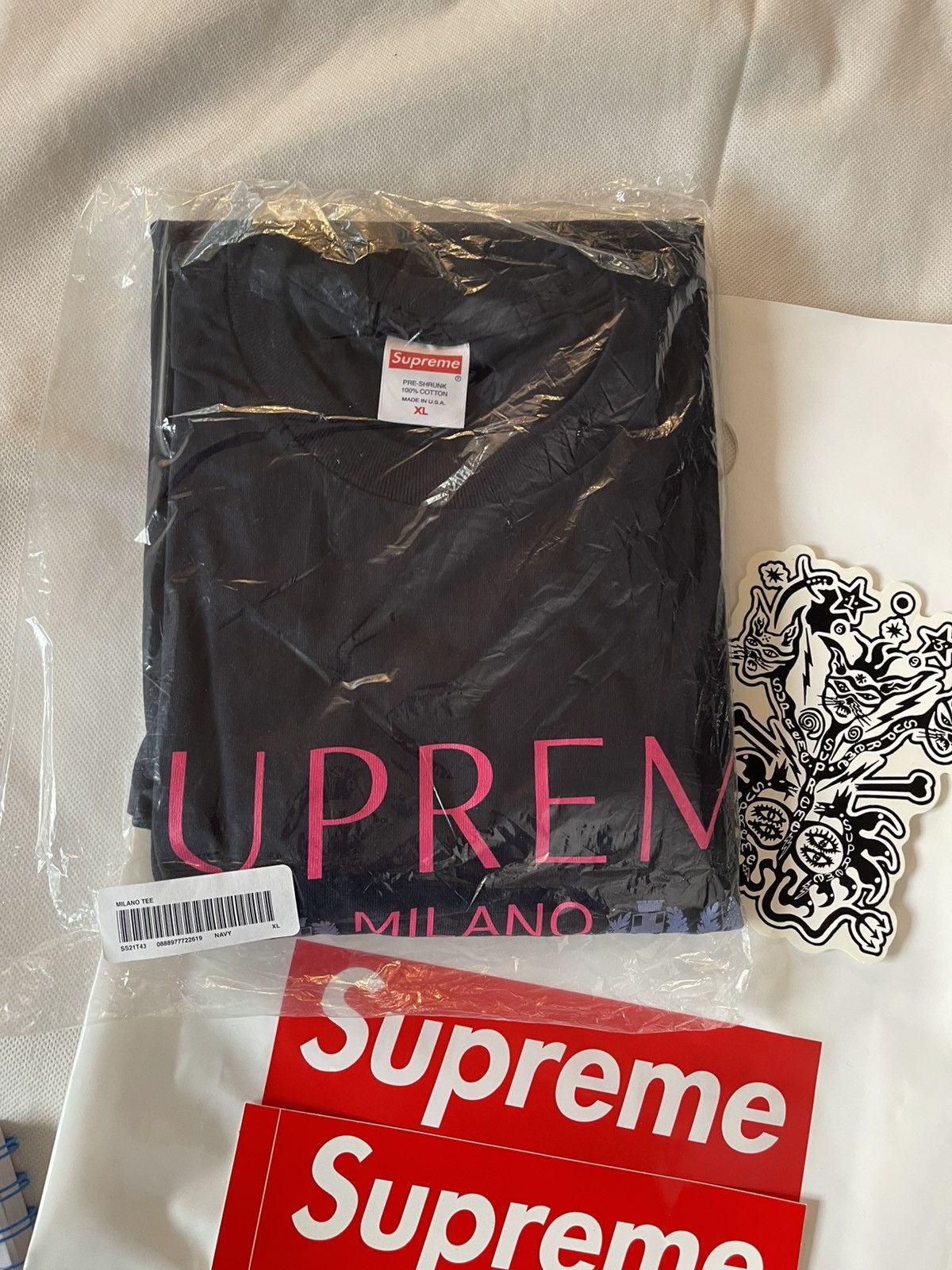 Supreme SUPREME MILANO TEE XL NAVY Size US XL / EU 56 / 4 - 8 Thumbnail