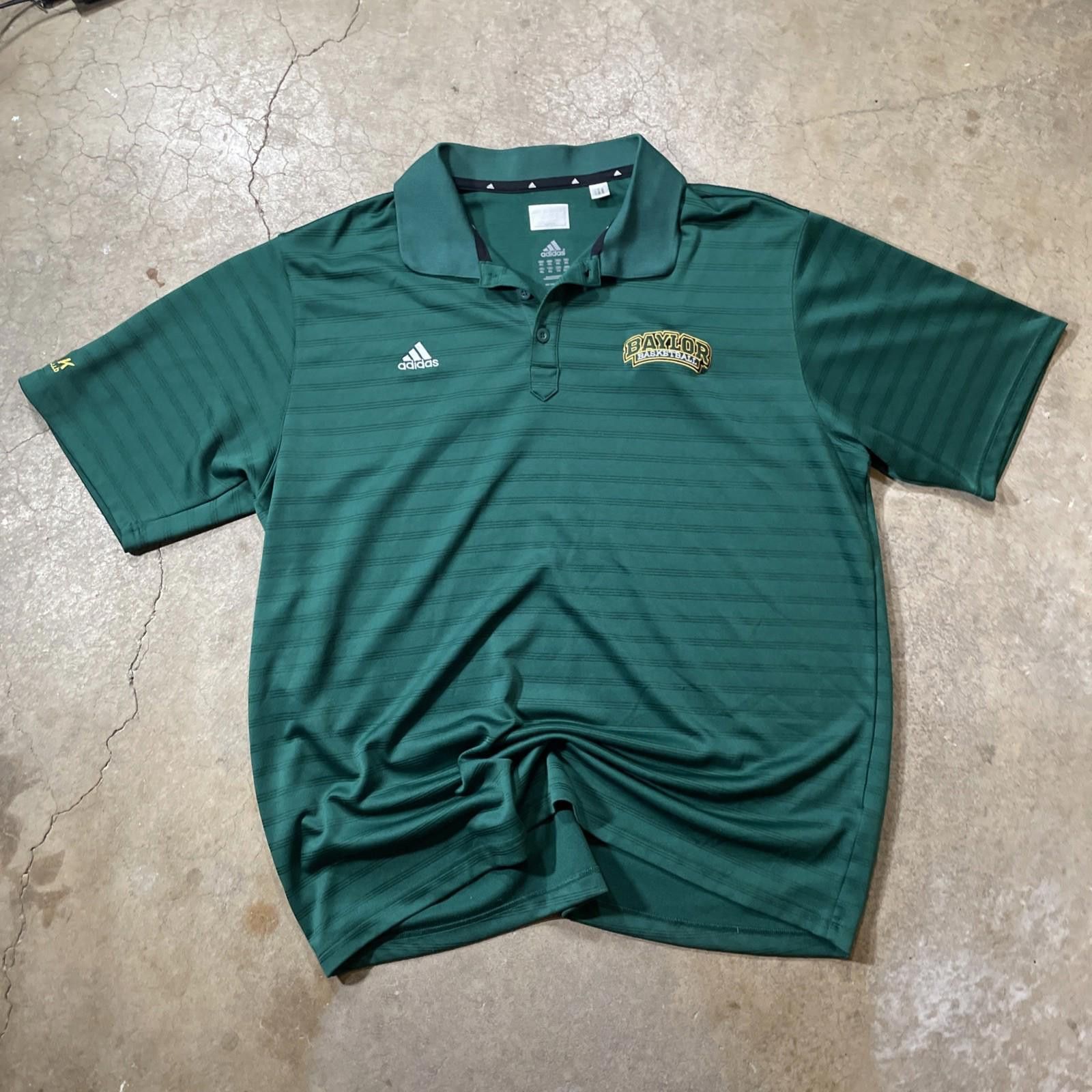 Adidas Baylor Bears Basketball Polo Shirt Mens 2XL Green Adidas Size ONE SIZE - 3 Thumbnail