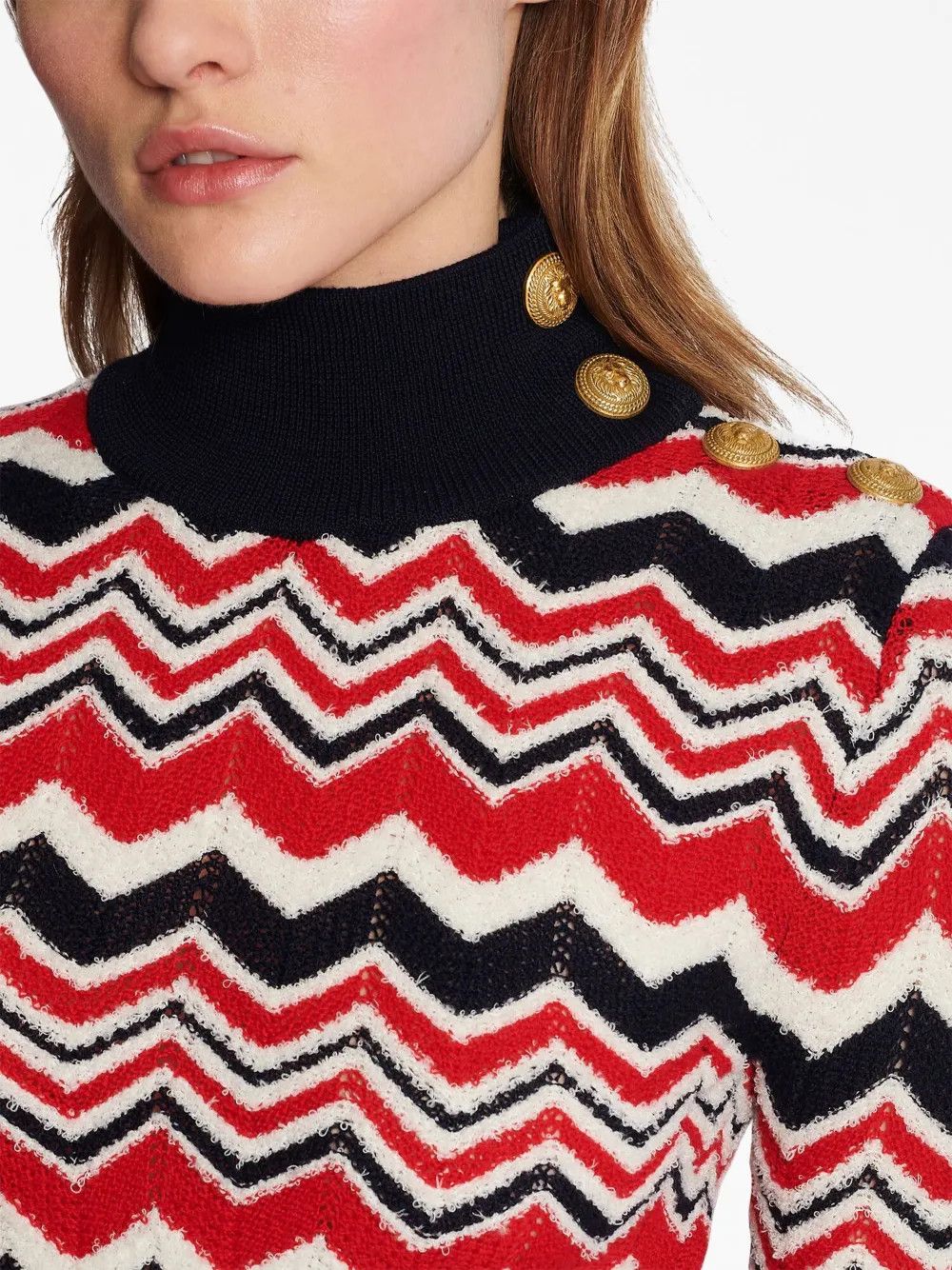 Balmain o1y0625 Turtleneck Sweater in Multicolor Size M / US 6-8 / IT 42-44 - 3 Thumbnail