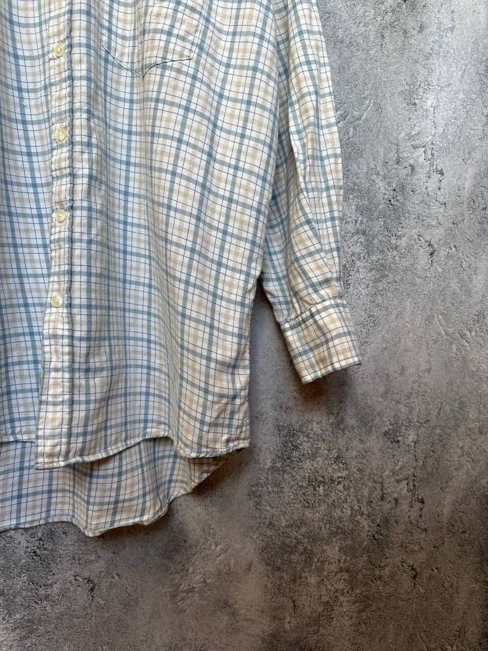 James Meade Flannel Plaid Shirt LS Cotton/Wool Button Up