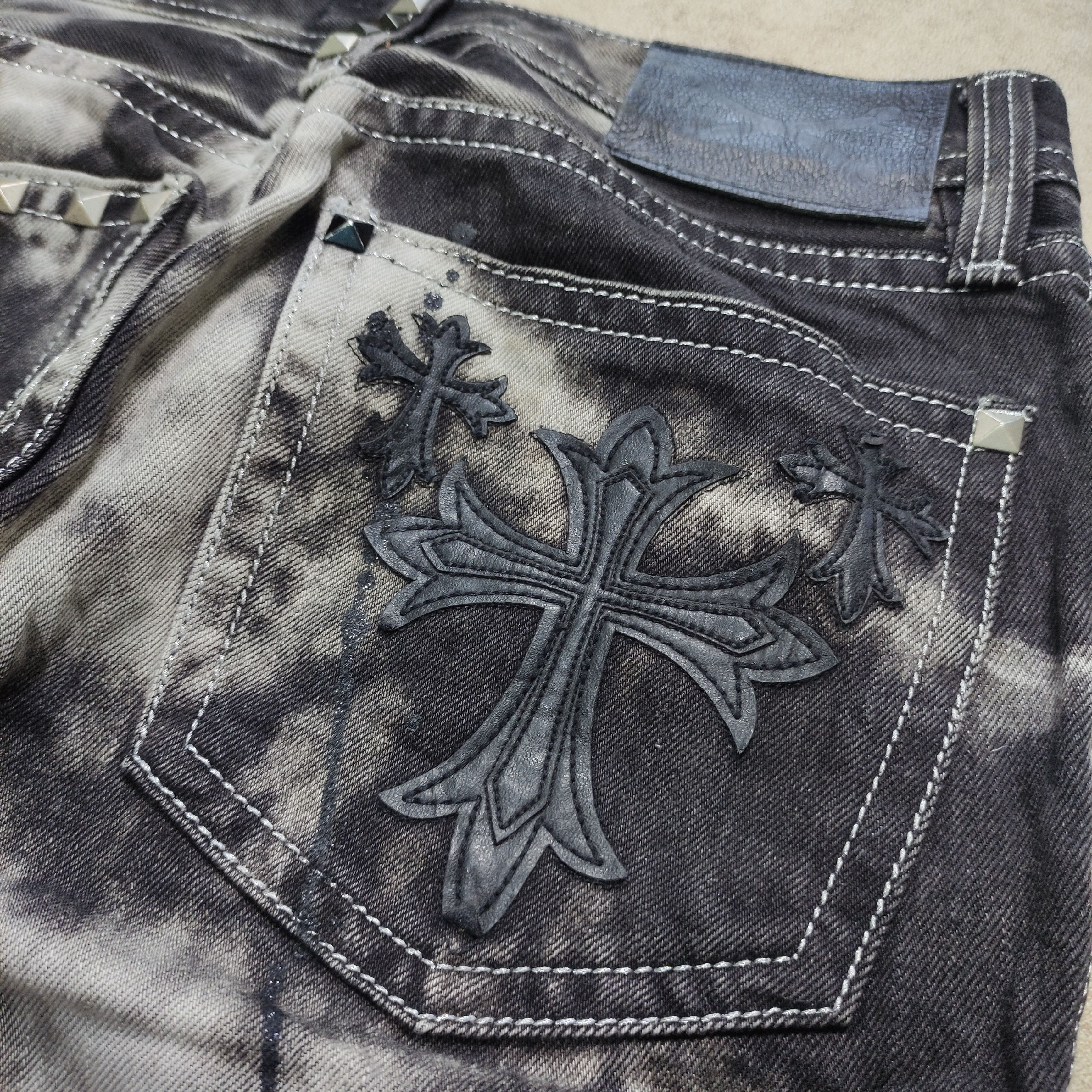 Le Grande Bleu (L.G.B.) Xfrm Flare Jeans Patch Cross - 2000s Archive Vkei LGB Size US 29 - 15 Thumbnail