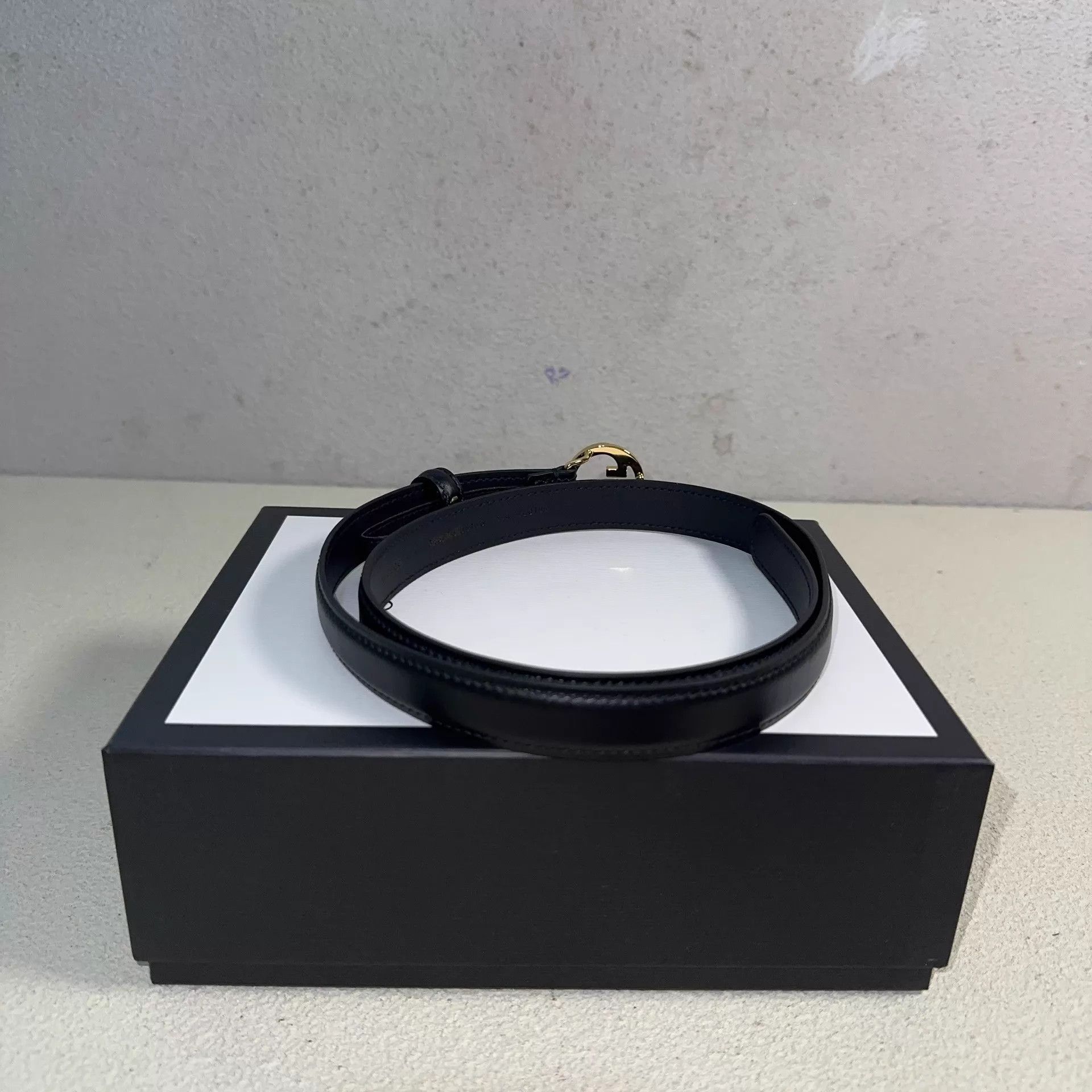 Gucci GUCCI 75cm black gold double G buckle leather belt Size ONE SIZE - 3 Thumbnail
