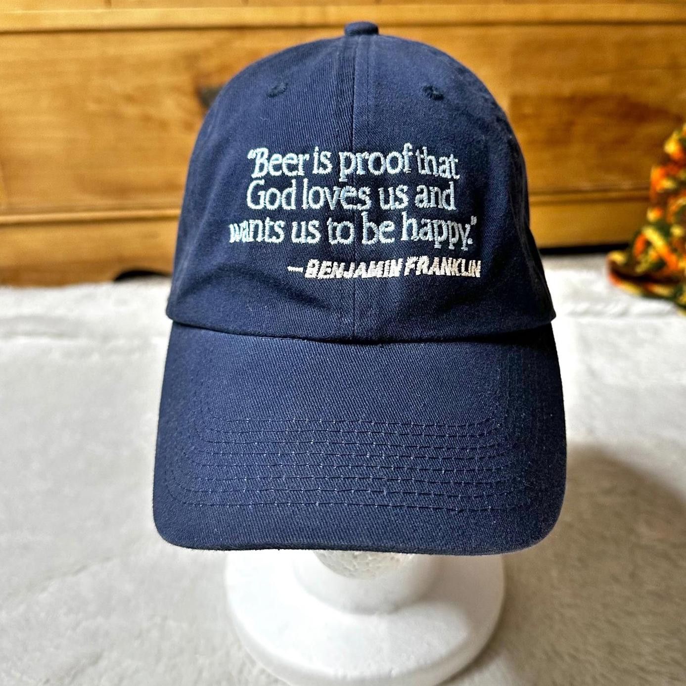 Designer Perrin Unisex Baseball Cap Beer is Proof Quote Adjustable OS Size ONE SIZE - 2 Thumbnail