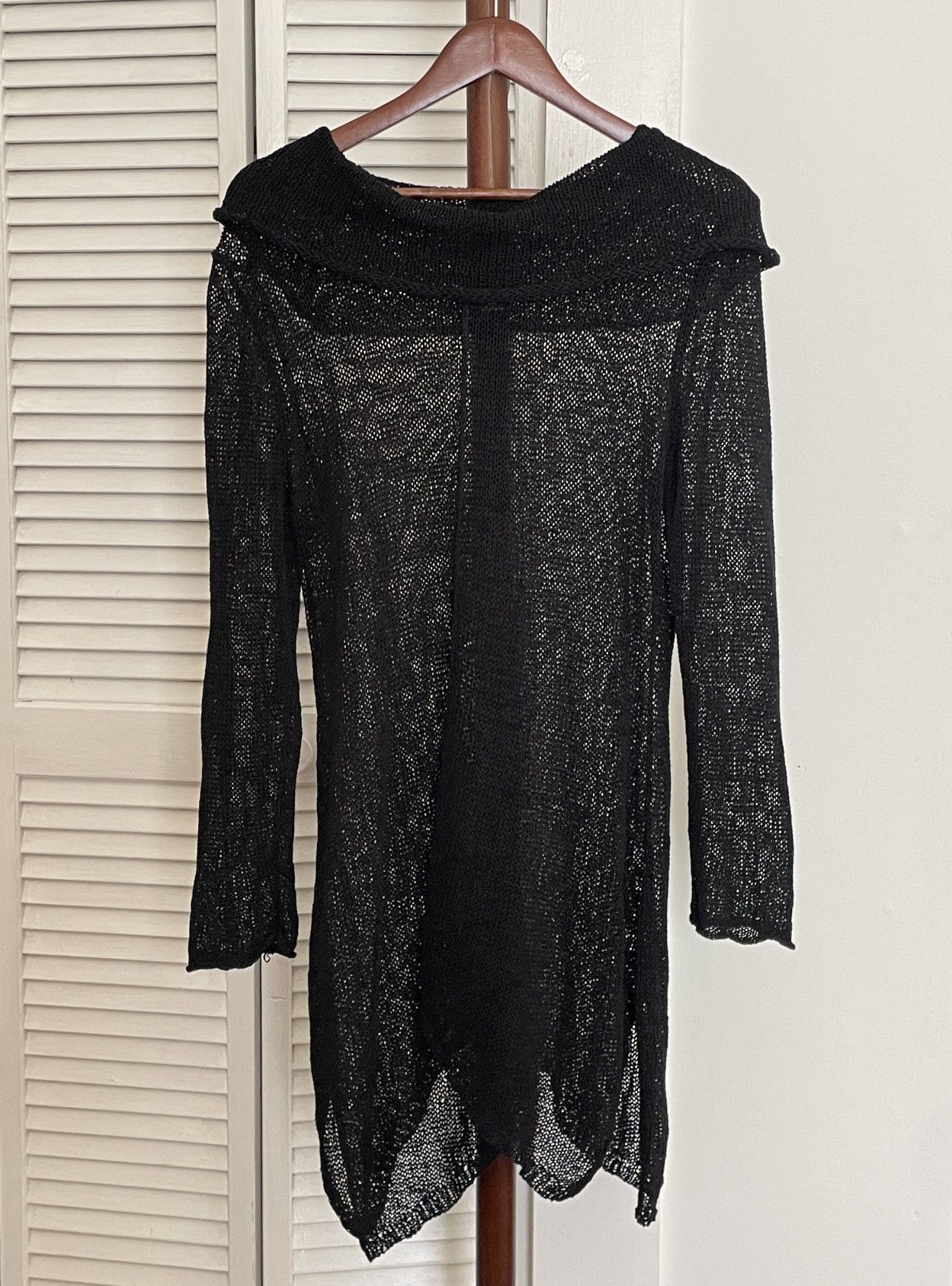 Vintage Hand knit black sweater Size M / US 6-8 / IT 42-44 - 2 Thumbnail