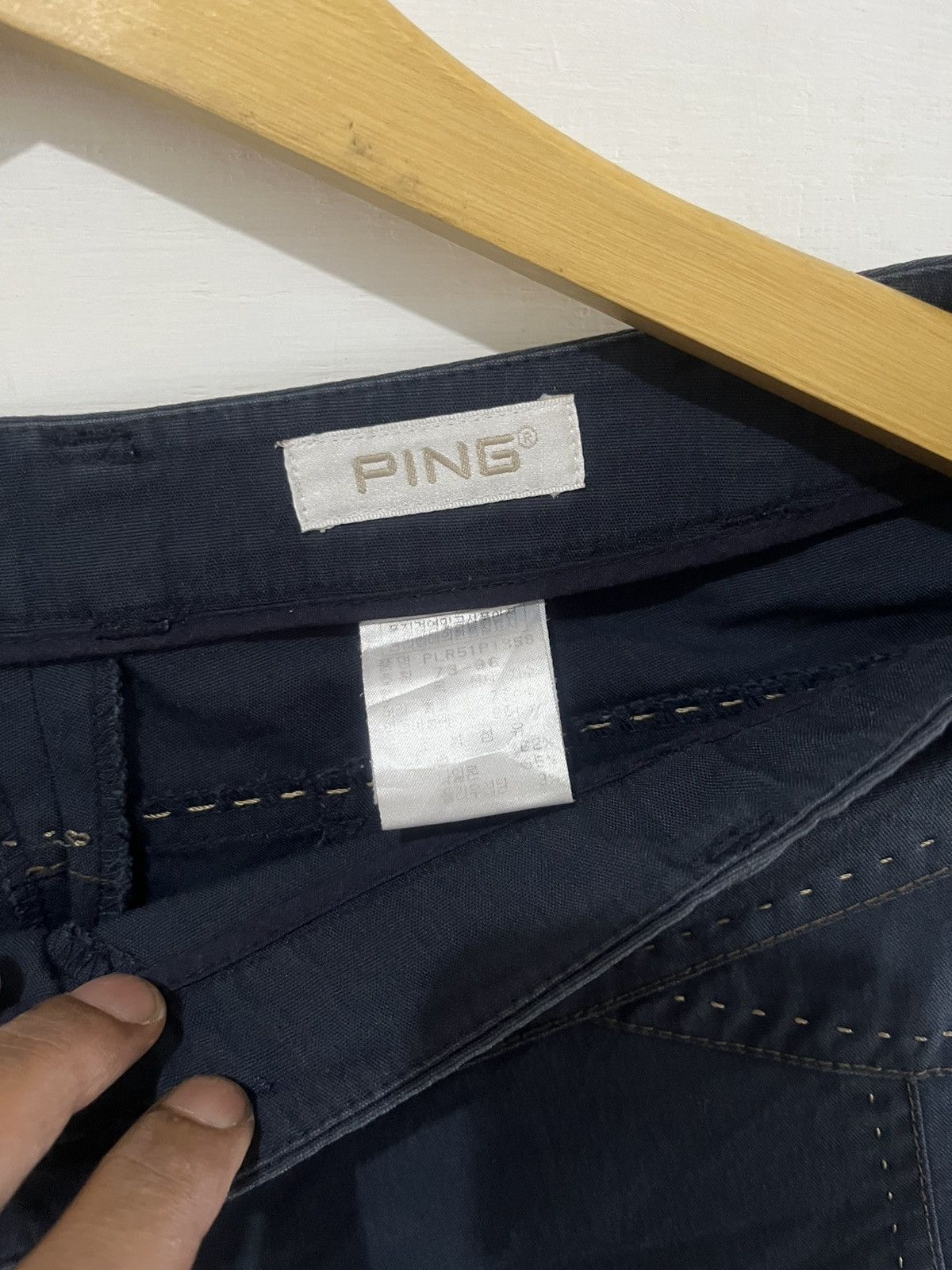 Japanese Brand PING GOLF Trousers Technical Fabric Navy Blue Slim Fit Size US 32 / EU 48 - 3 Thumbnail