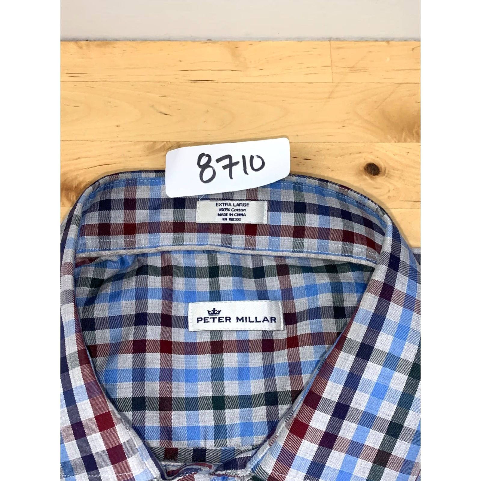 Peter Millar Peter Millar Button Up Shirt Mens XL Plaid Long Sleeve Casual Cotton Size US XL / EU 56 / 4 - 2 Thumbnail