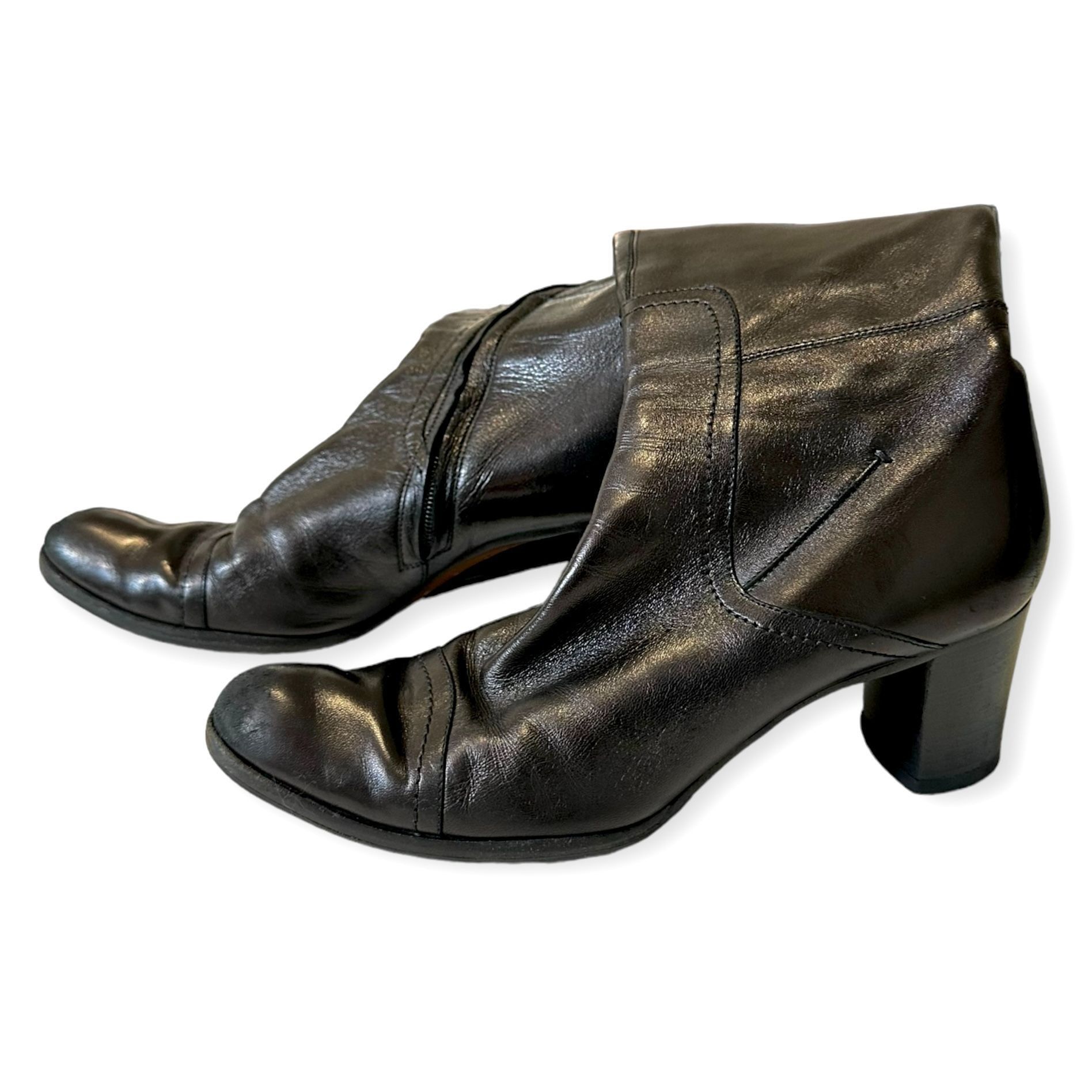 Costume National Vintage Costume National Black Knee high leather boots, Bloc Size US 8.5 / IT 38.5 - 5 Thumbnail