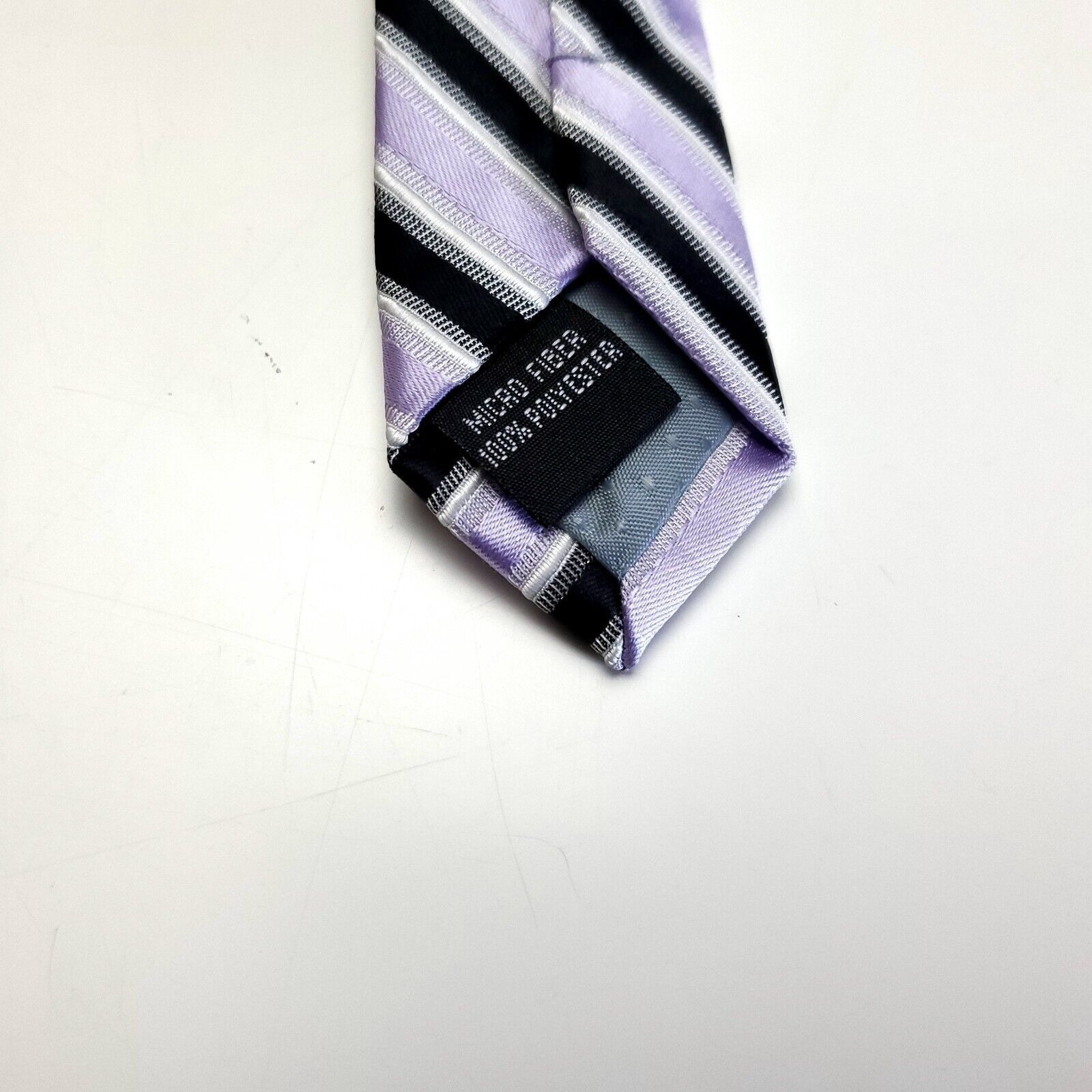 Designer Laurant Bennet Milano Purple Black Striped Woven Microfiber Size ONE SIZE - 4 Thumbnail