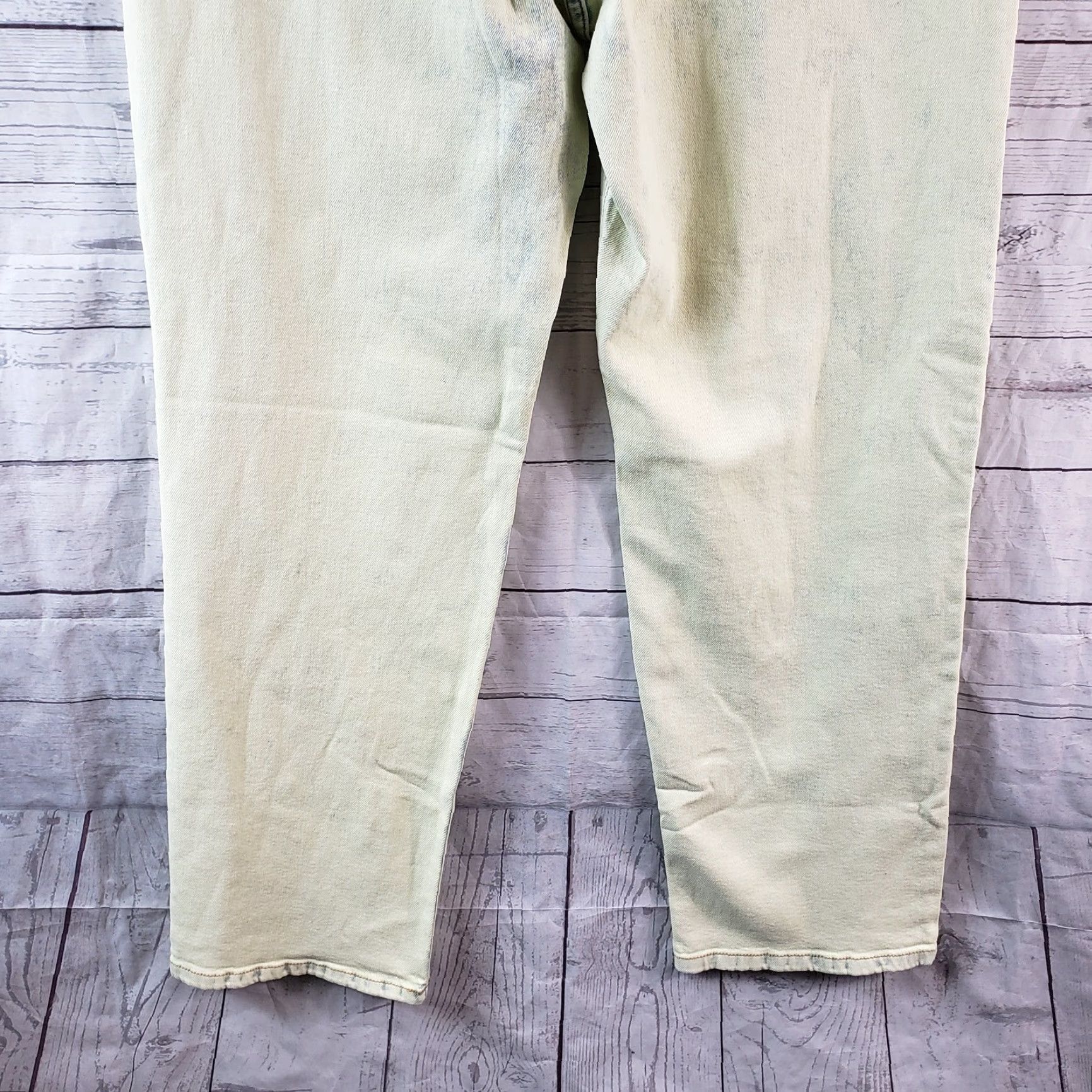 Vintage VINTAGE Wild Fable Womens Highest Rise 90s Straight Jeans Sz 14 Acid Over-Dye Lime Green Size 36" / US 14 / IT 50 - 5 Thumbnail
