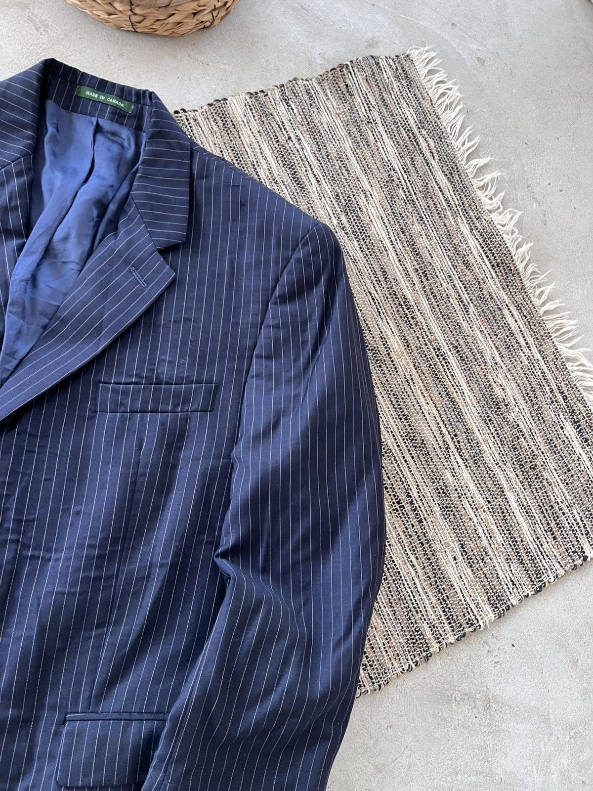 Polo Ralph Lauren Vintage Polo Ralph Lauren Navy Striped Blazer Avantgarde Y2K Size 44R - 6 Thumbnail