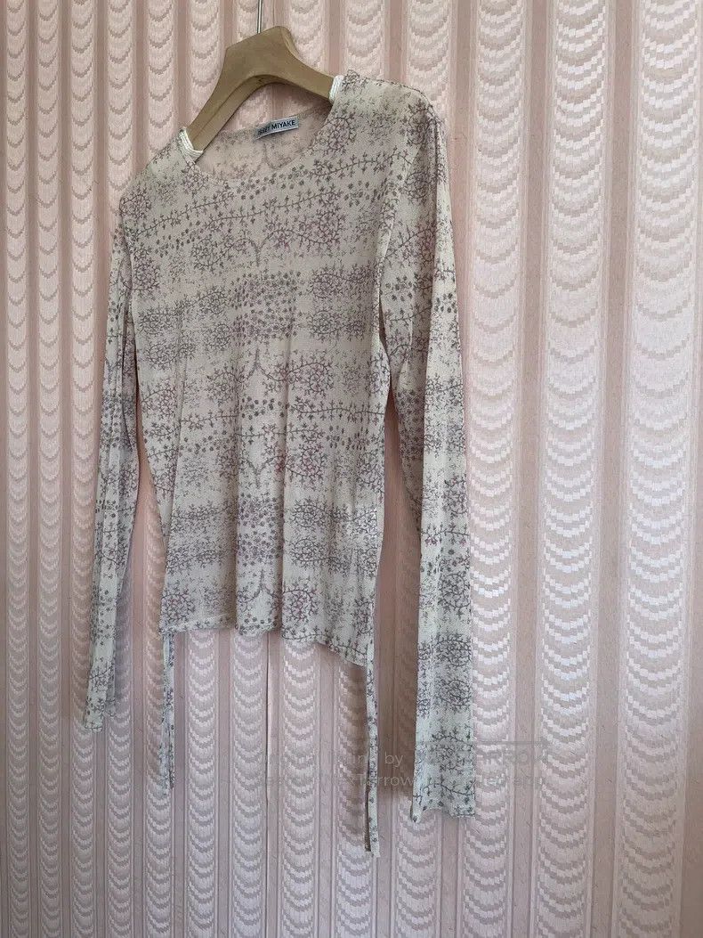 Issey Miyake Issey Miyake Main Line Mesh Floral Vine Branch Long Sleeve Size L / US 10 / IT 46 - 3 Thumbnail
