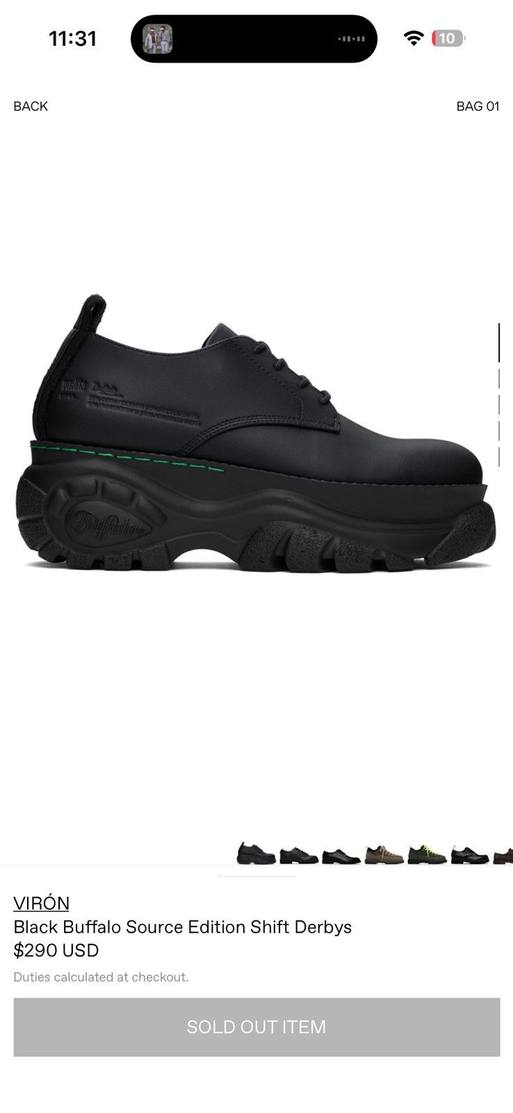 VIRON VIRON Black Buffalo Source Edition Shift Derbys Size US 8 / EU 41 - 9 Thumbnail