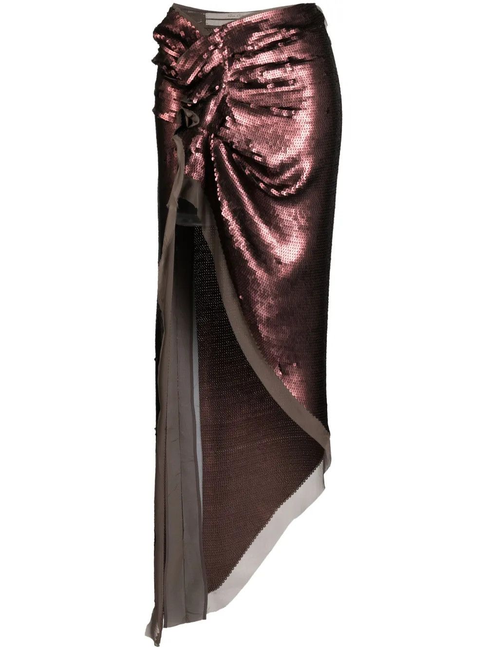 Rick Owens o1y0126 Maxi Skirt in Chocolate Brown Size 26" / US 2 / IT 38 - 1 Thumbnail