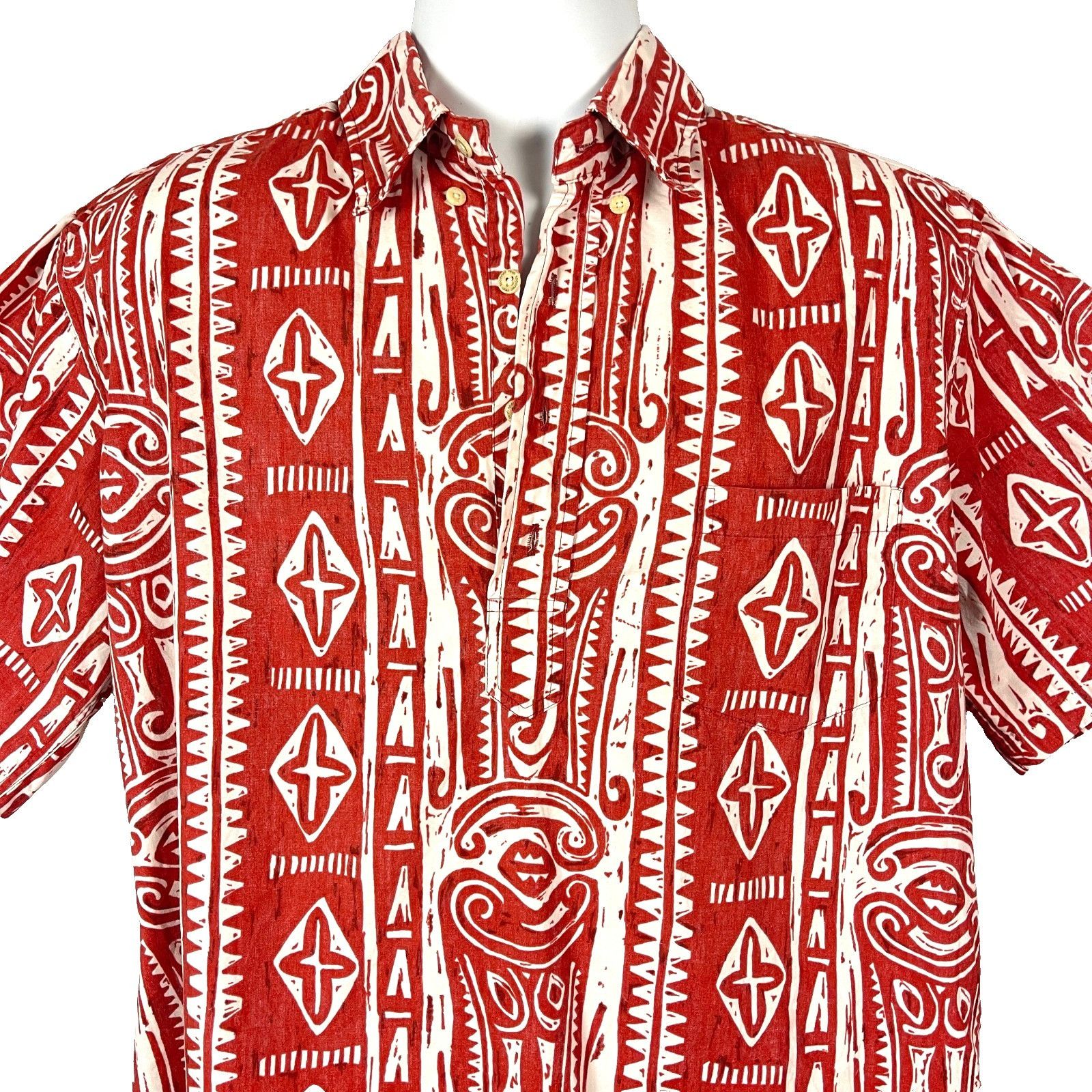 Reyn Spooner Phil Edwards Mens Hawaiian Shirt size Large Pul