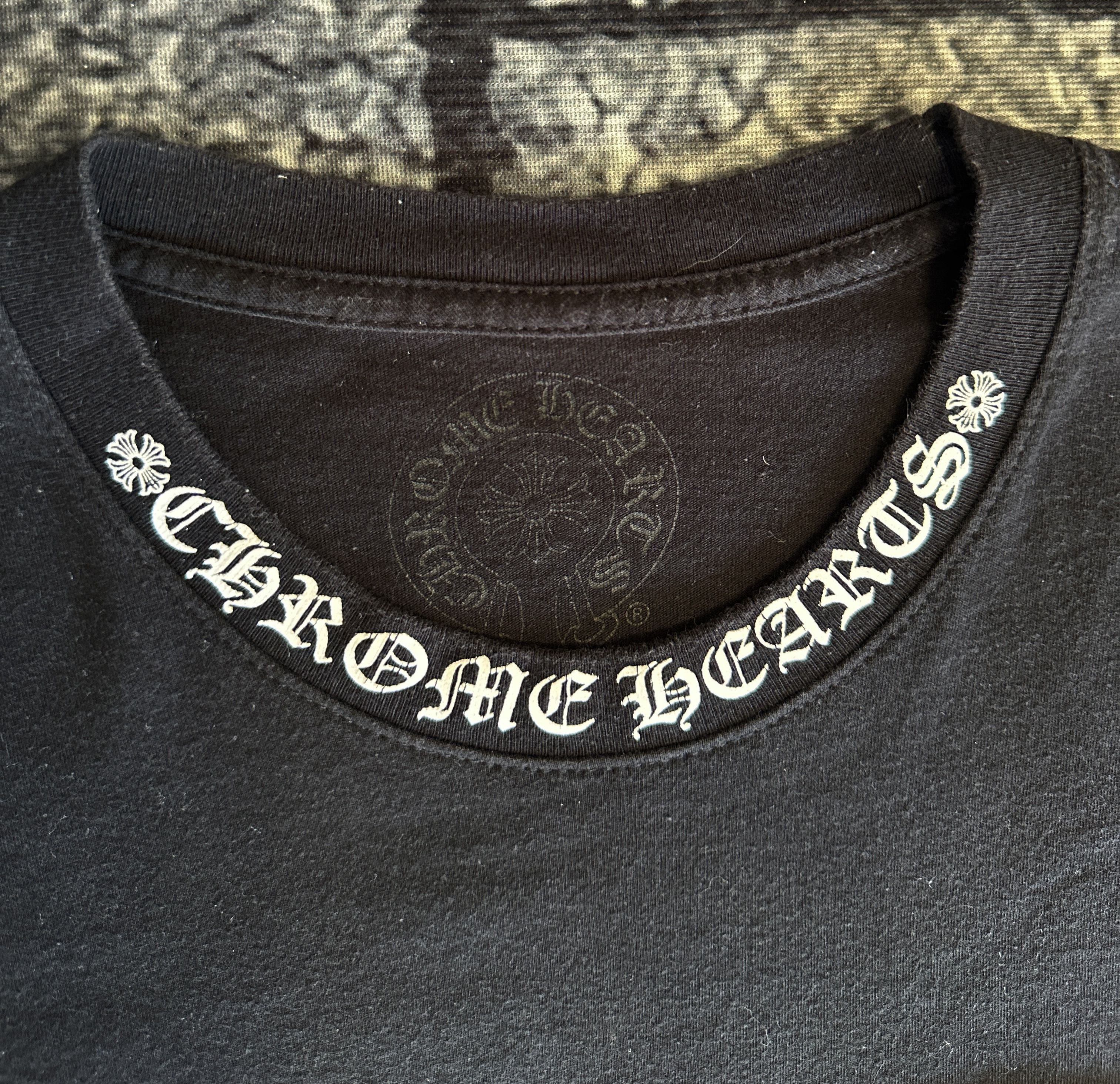 Chrome Hearts Chrome Hearts Classic Neck Logo Print Tee Black Size US M / EU 48-50 / 2 - 2 Thumbnail