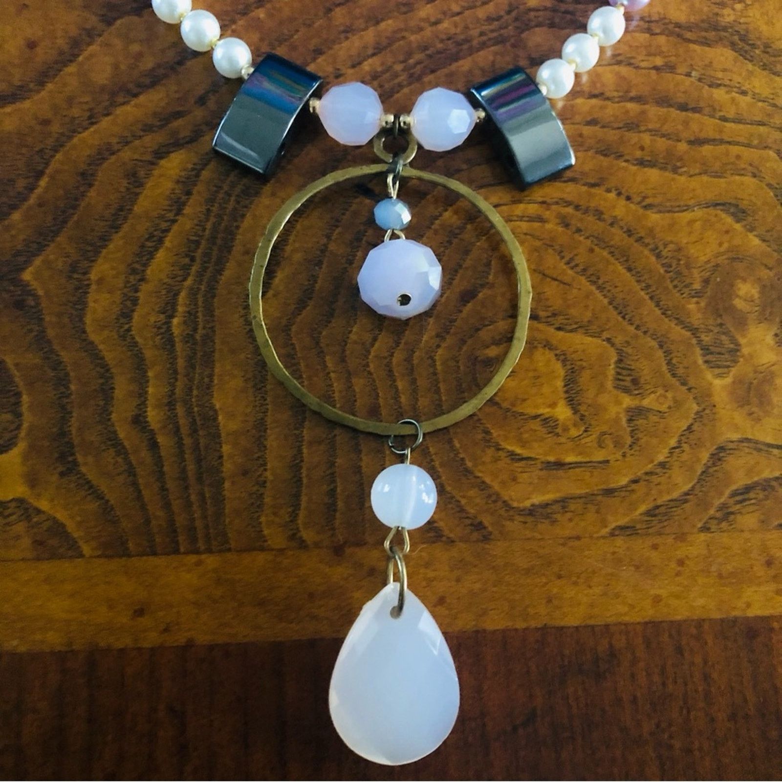 Handmade Handcrafted repurpose lilac freshwater Pearl necklace Size ONE SIZE - 9 Thumbnail
