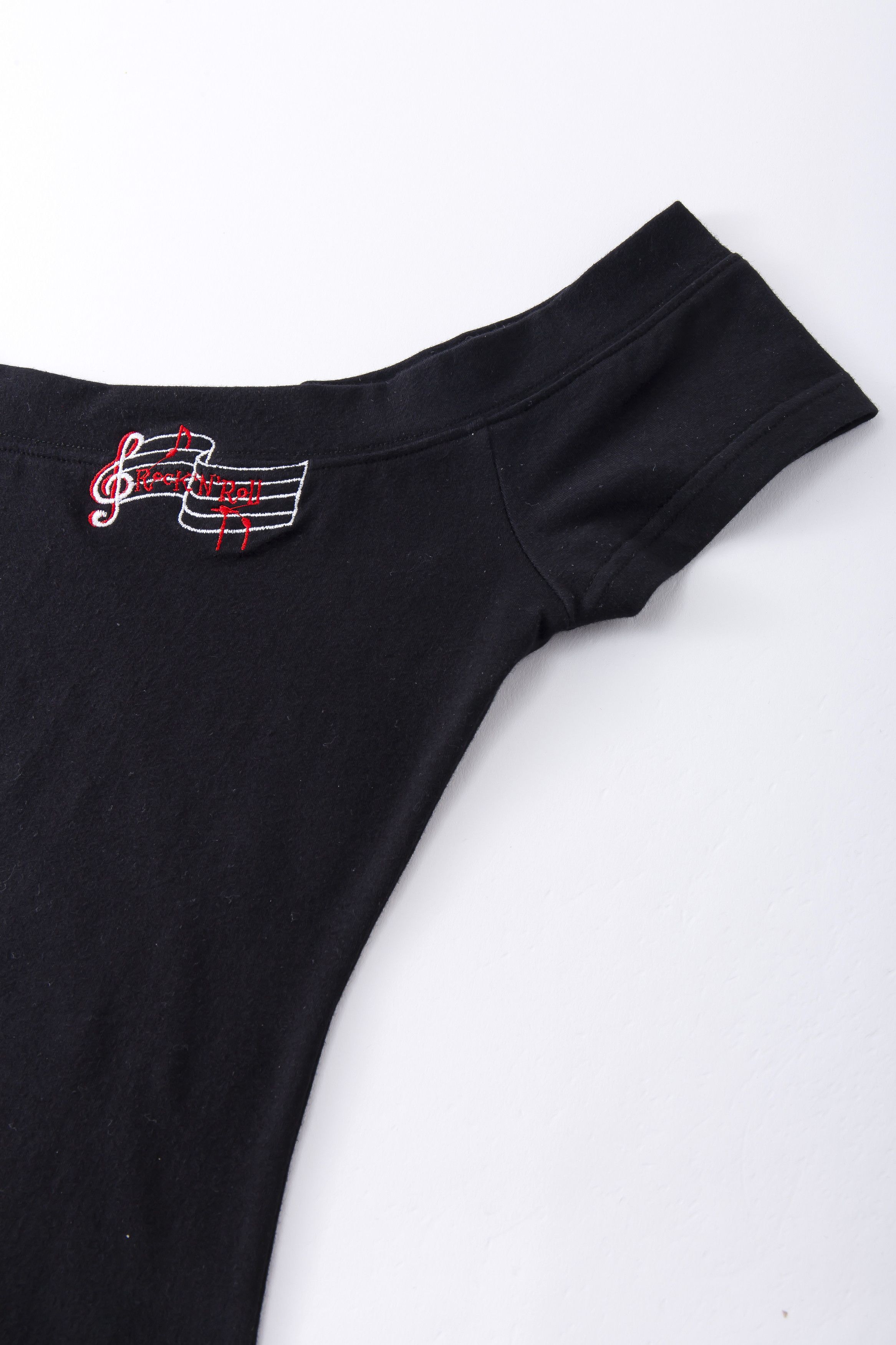 Other Black T shirt off shoulder embroidery vintage style Size S / US 4 / IT 40 - 4 Thumbnail
