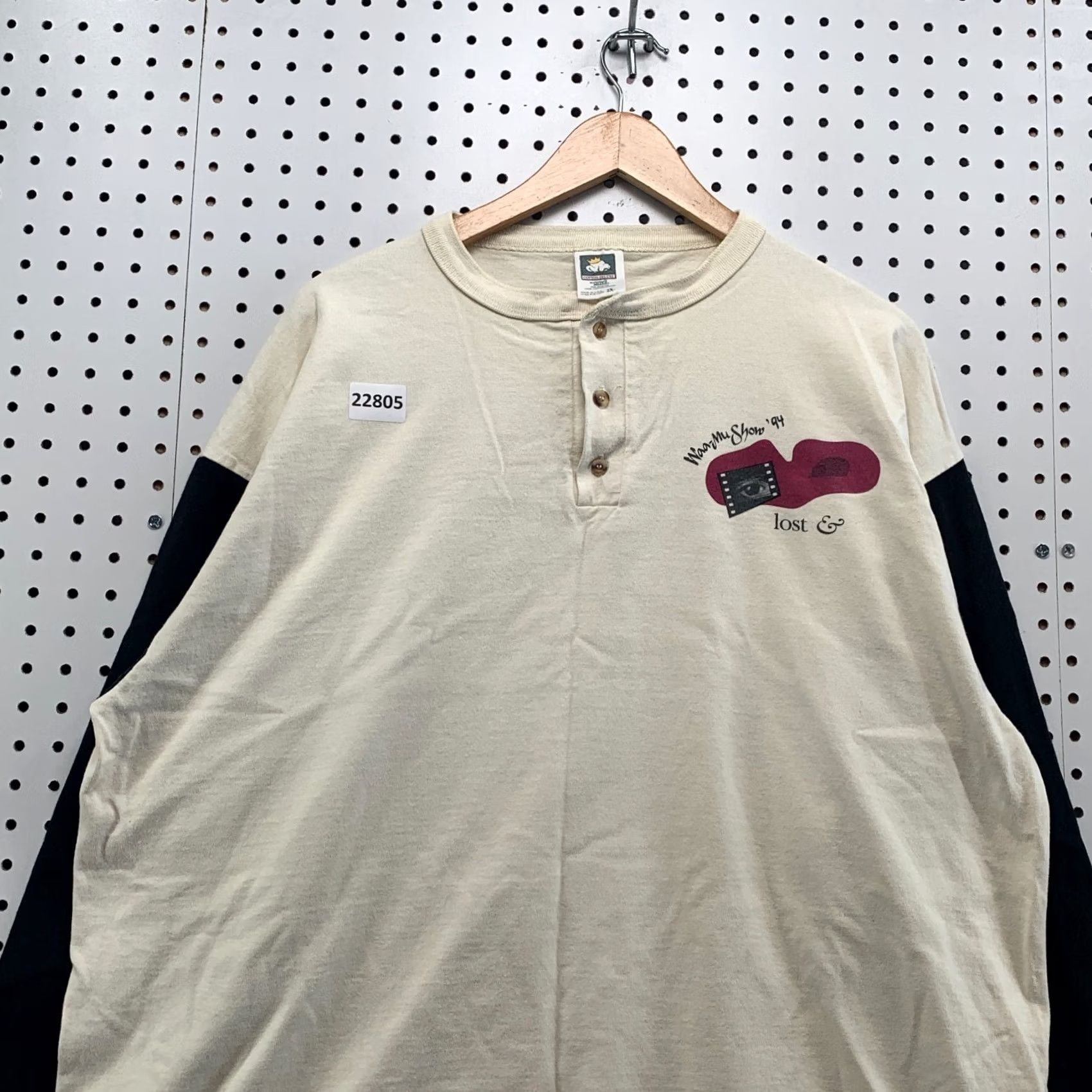 Vintage VINTAGE WAA-MU Show Henley Shirt Beige Long Sleeve Lost & Found Mens 2XL 1994 Size US XL / EU 56 / 4 - 6 Thumbnail