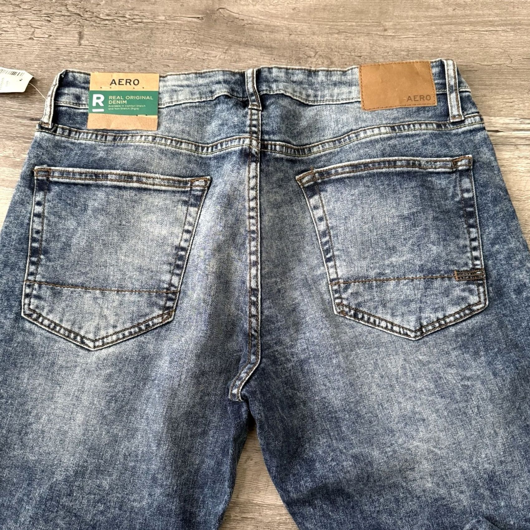 Vintage Aeropostale AERO Slim Straight Jeans Mens Sz 34x32 Distressed Stretch Denim NEW Size US 34 / EU 50 - 3 Thumbnail
