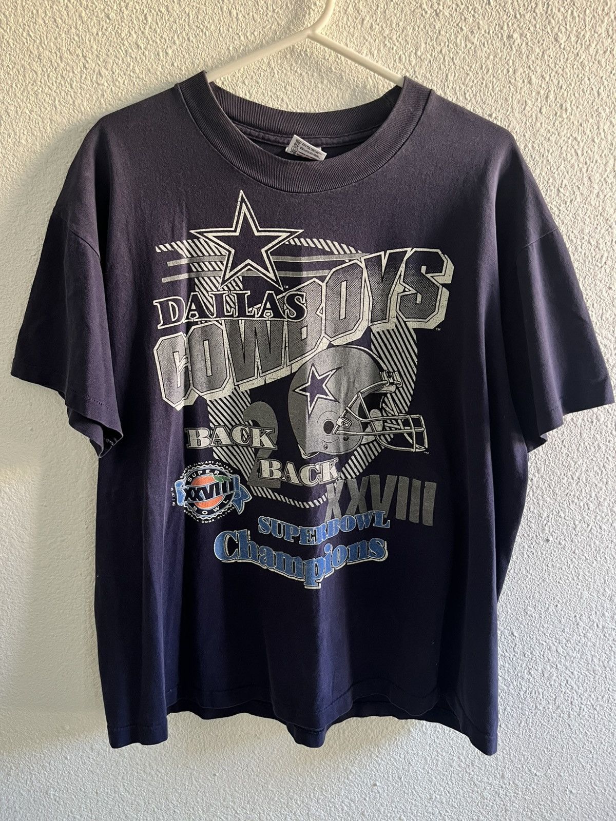 Anvil Vintage 90s Dallas Cowboys Back To Back Superbowl Size US L / EU 52-54 / 3 - 1 Thumbnail