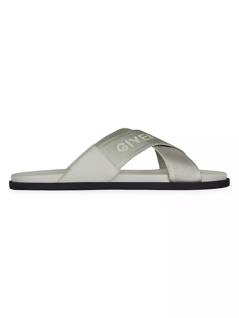 image of Givenchy O1Srvl11E0424 4G Plage Flat Sandals In Light Grey, Women's (Size 12)