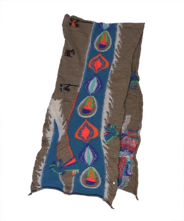 Kapital Kapital Fulled wool dragon dance HAPPY muffler scarf Size ONE SIZE - 2 Thumbnail