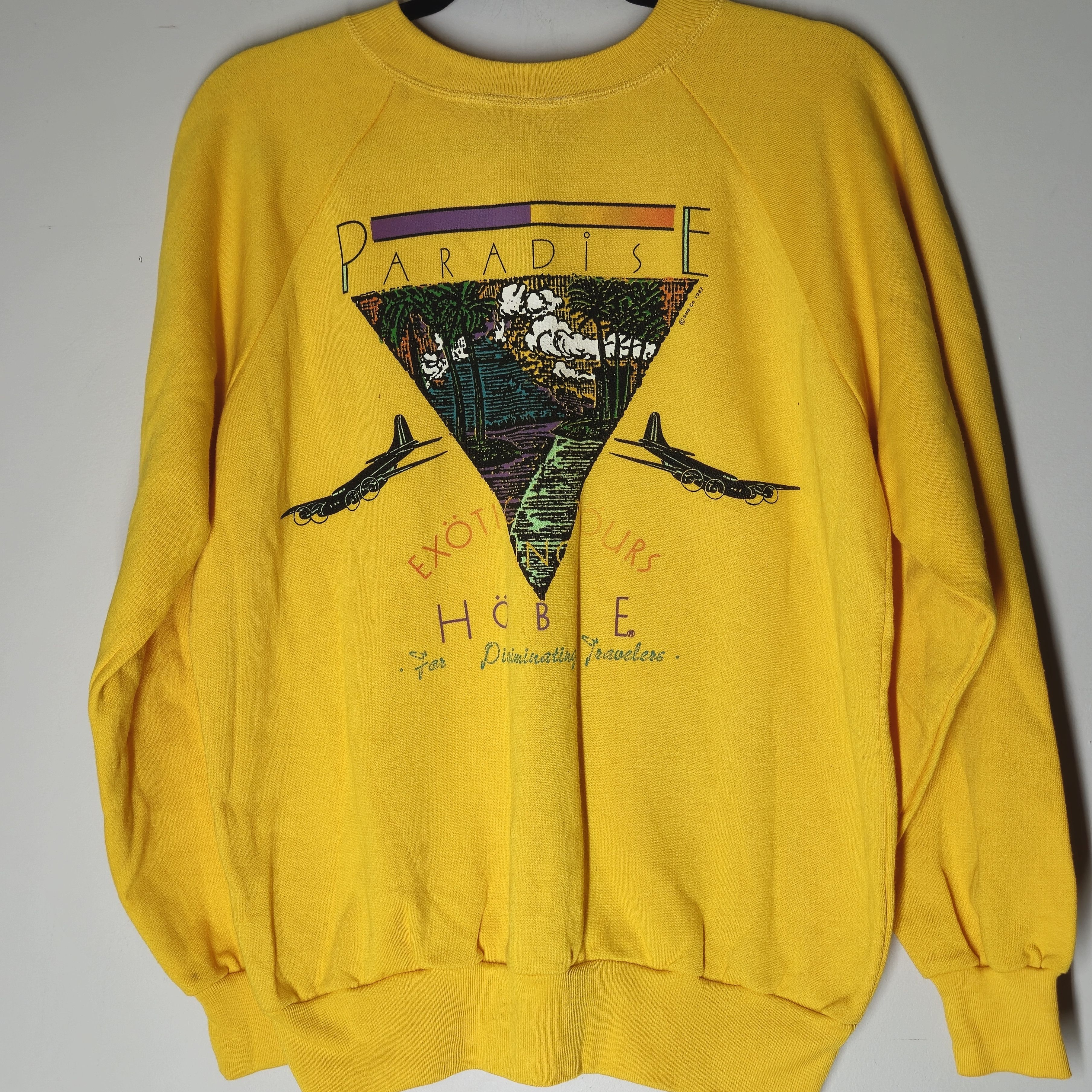 Hanes Vtg Hobie Paradise Exotic Tours Crewneck Sweatshirt 1987 Size US L / EU 52-54 / 3 - 1 Thumbnail