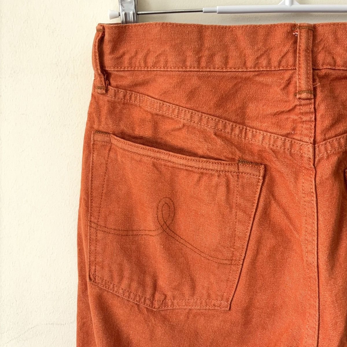 RRL Ralph Lauren Orange Pants High Boy Fit Tangerine Jean Japanese Denim Size US 30 / EU 46 - 8 Thumbnail