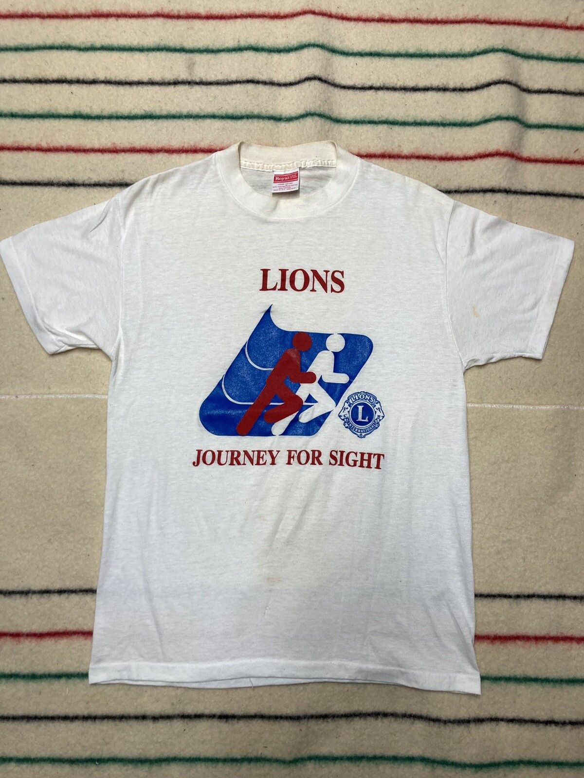 Vintage 80s t shirt lions international journey for sight marathon L Size US L / EU 52-54 / 3 - 1 Thumbnail