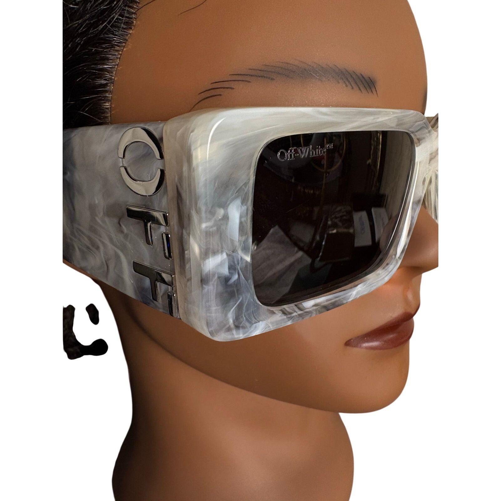 Off-White NEW Off-White Unisex Sunglasses - Milano, Marble Gray. Size ONE SIZE - 8 Thumbnail