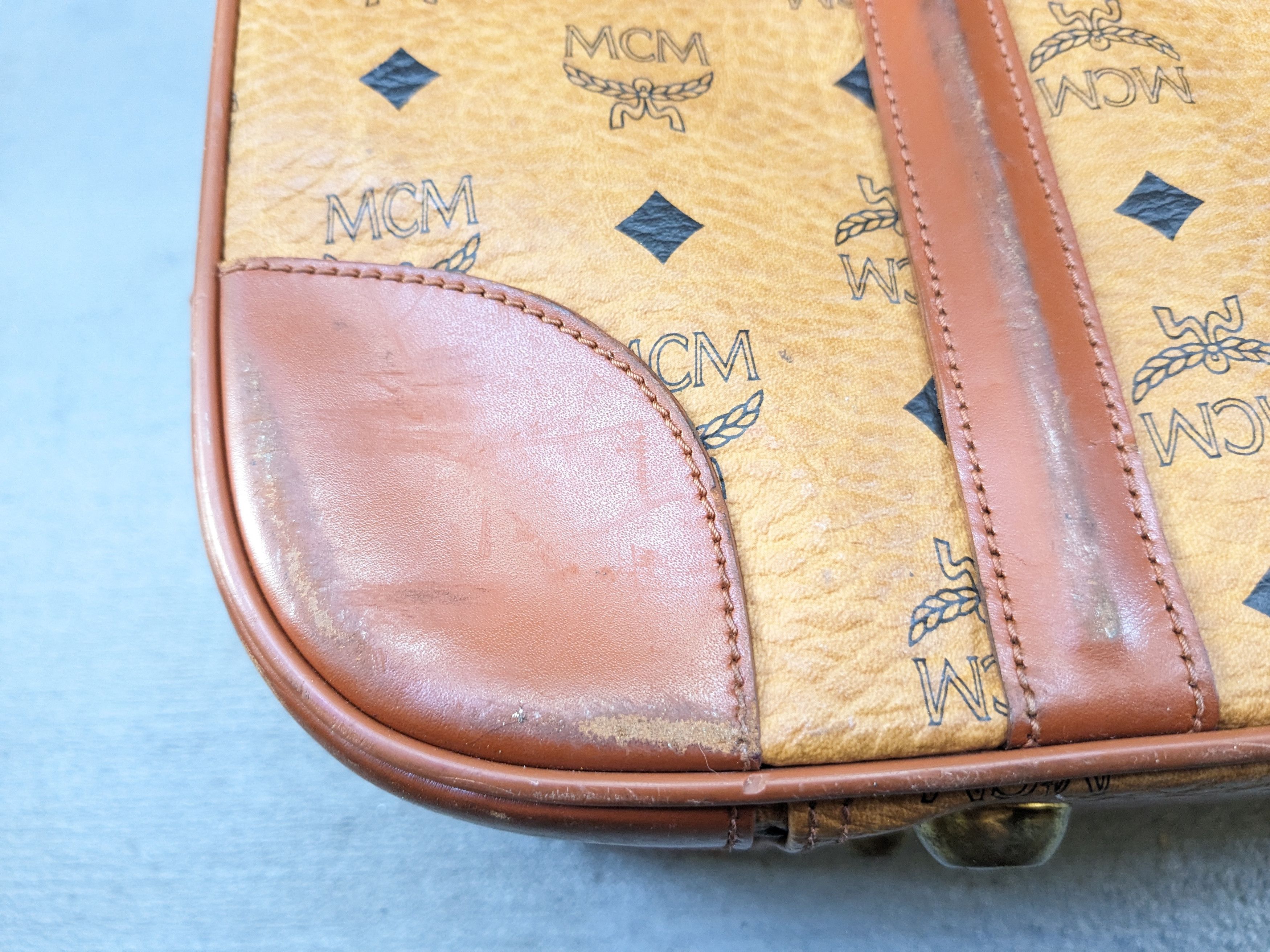 MCM MCM Travel Bag Brown Leather Monogram Cognac Vintage Size ONE SIZE - 20 Thumbnail