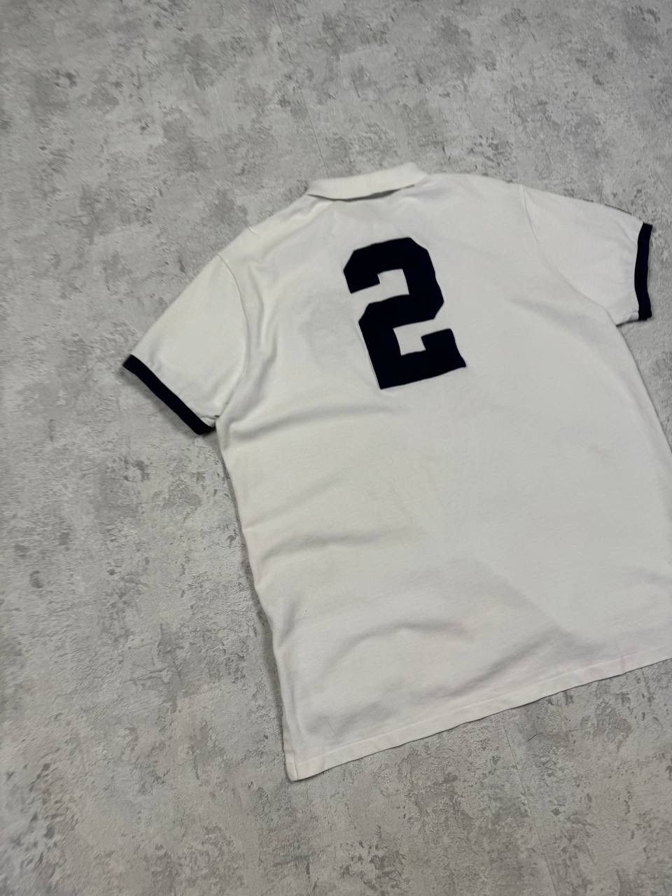 Polo Ralph Lauren Vintage Polo Ralph Lauren Number 2 Polo Stripe White Navy Size US XL / EU 56 / 4 - 8 Thumbnail