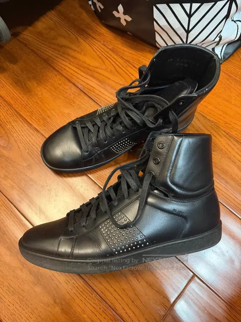 Saint Laurent Paris Saint Laurent Paris Black studded high-top sports shoes i Size US 8.5 / EU 41-42 - 1 Thumbnail