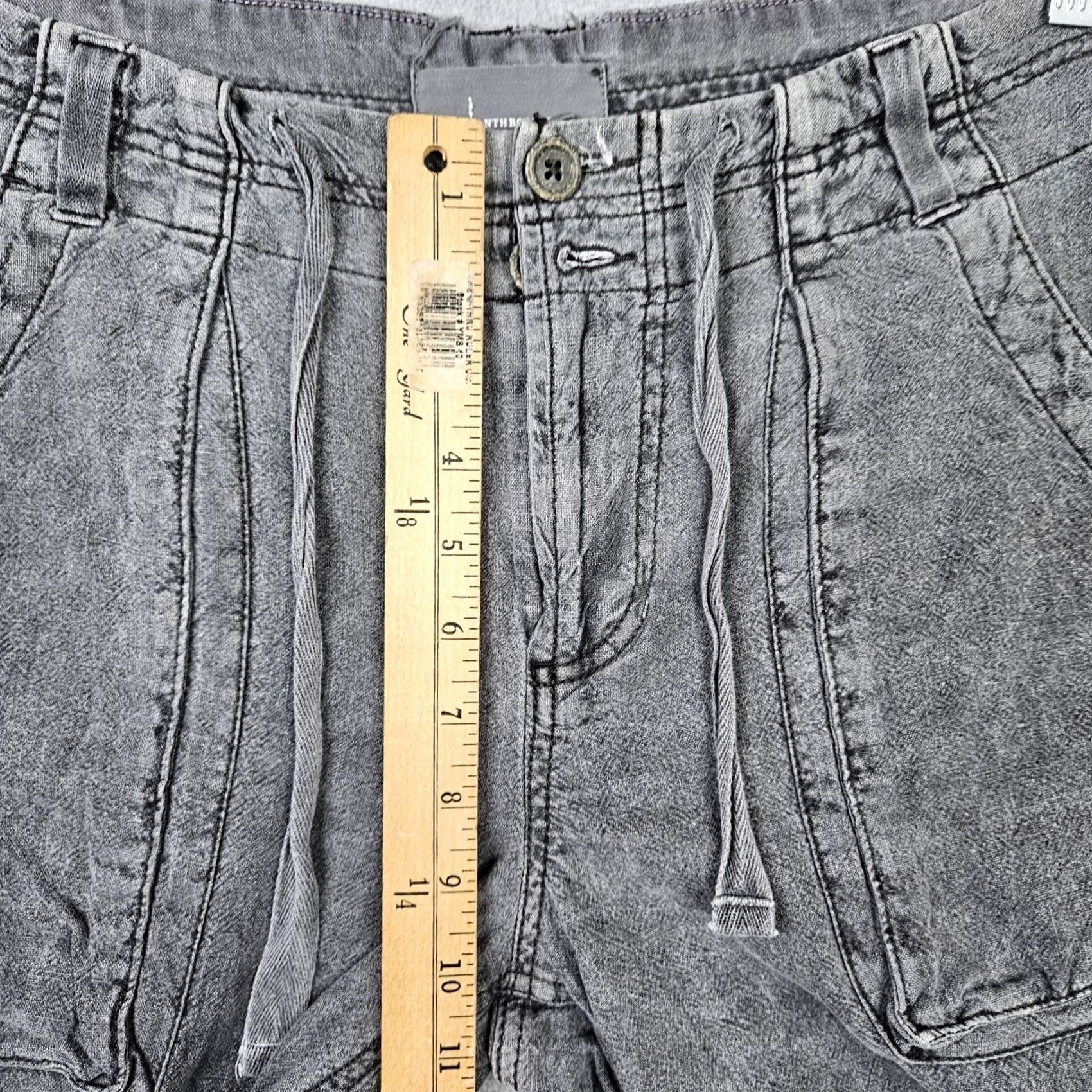 Anthropologie Anthropologie Women’s Cargo Pants Gray Linen Pockets Size 4 Regular Wide-Leg Front Flat Front Vintage No (adult) Size 27" / US 4 / IT 40 - 5 Thumbnail