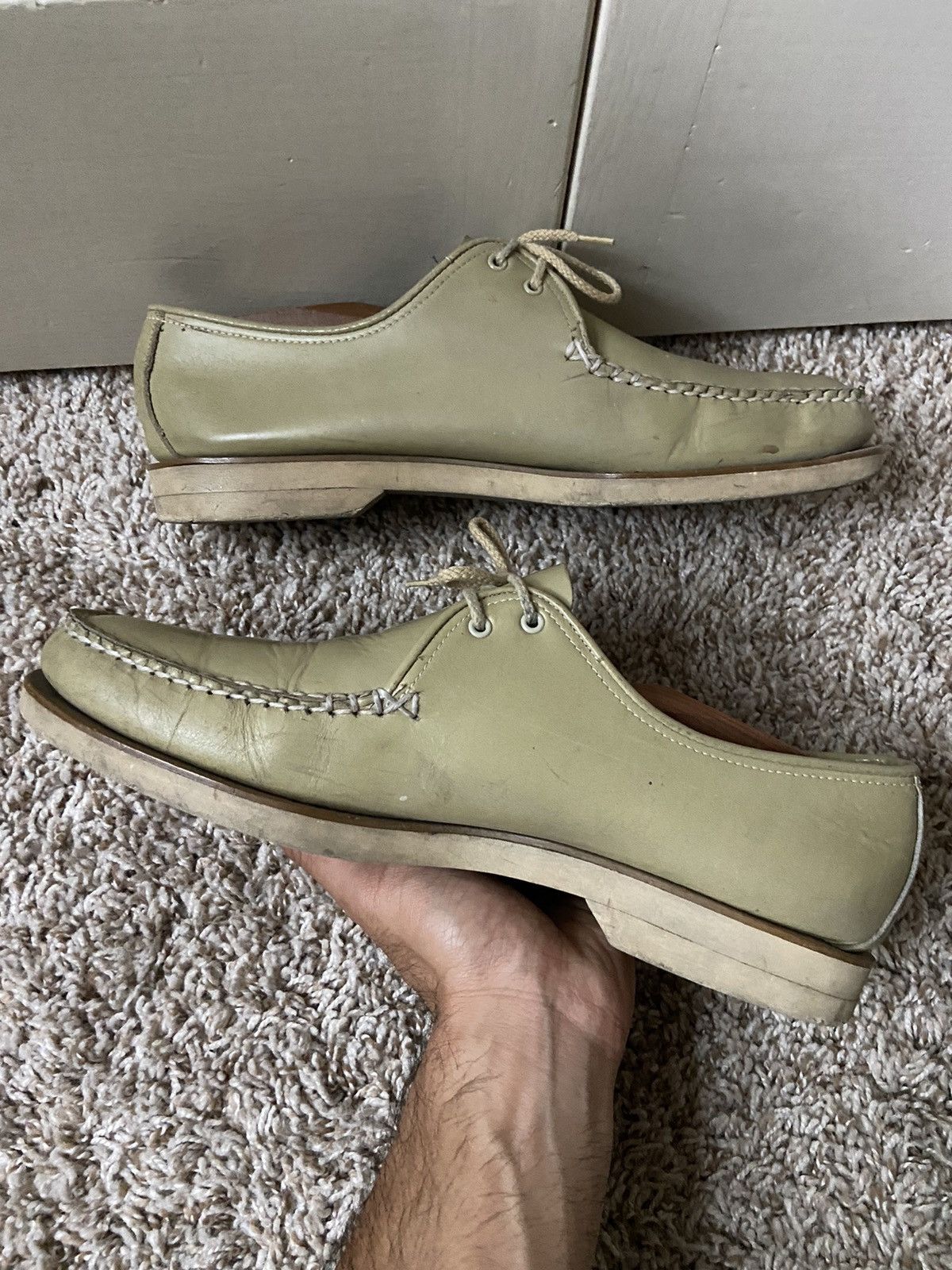 Sperry × Vintage Vintage Sperry TopSider Seafoam Green Leather Nauti Oxford Size US 9 / EU 42 - 7 Thumbnail