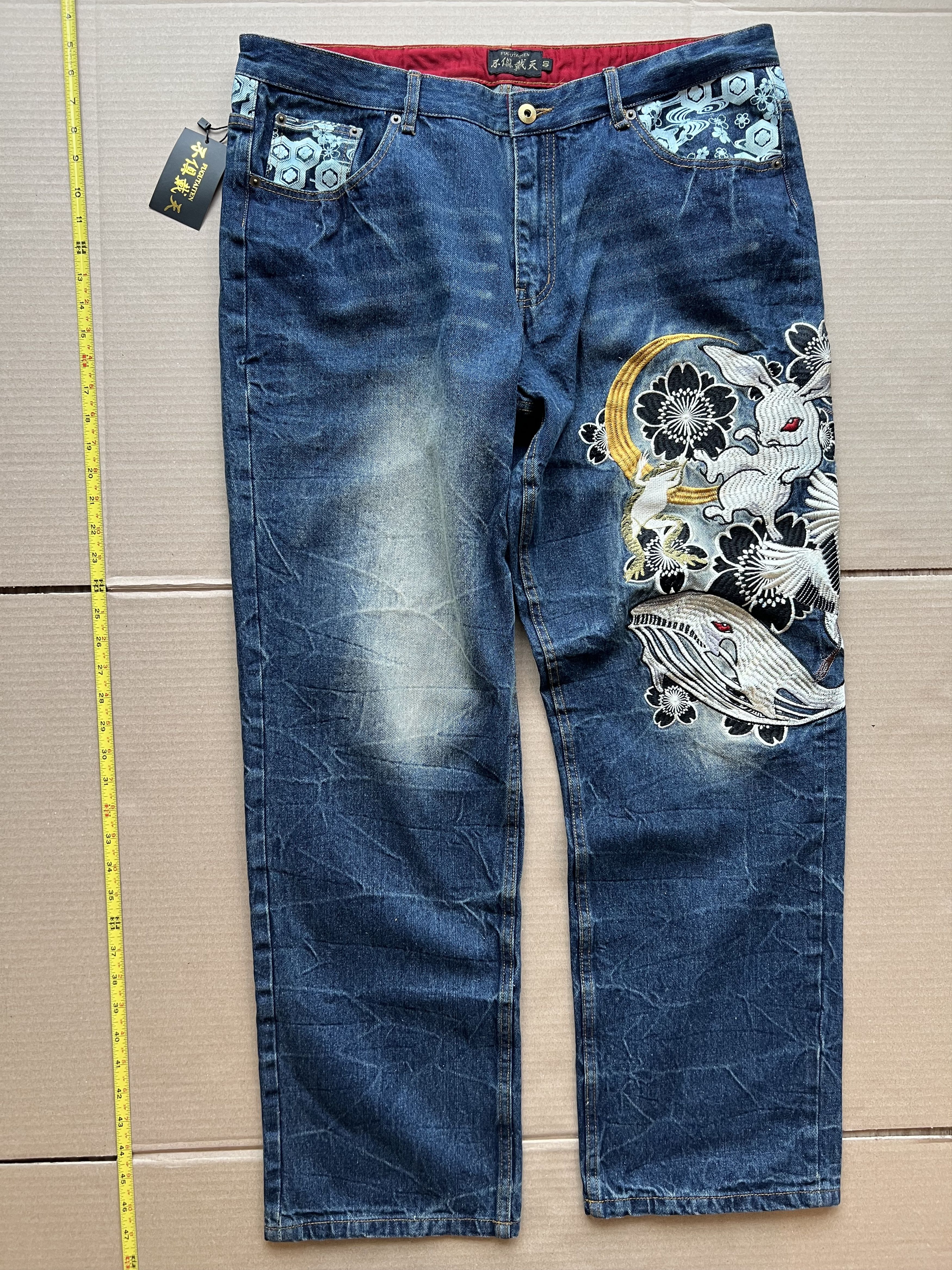 Japanese Brand FUGUTAITEN Embroidered Vintage Japenese Jeans Size US 40 / EU 56 - 12 Thumbnail
