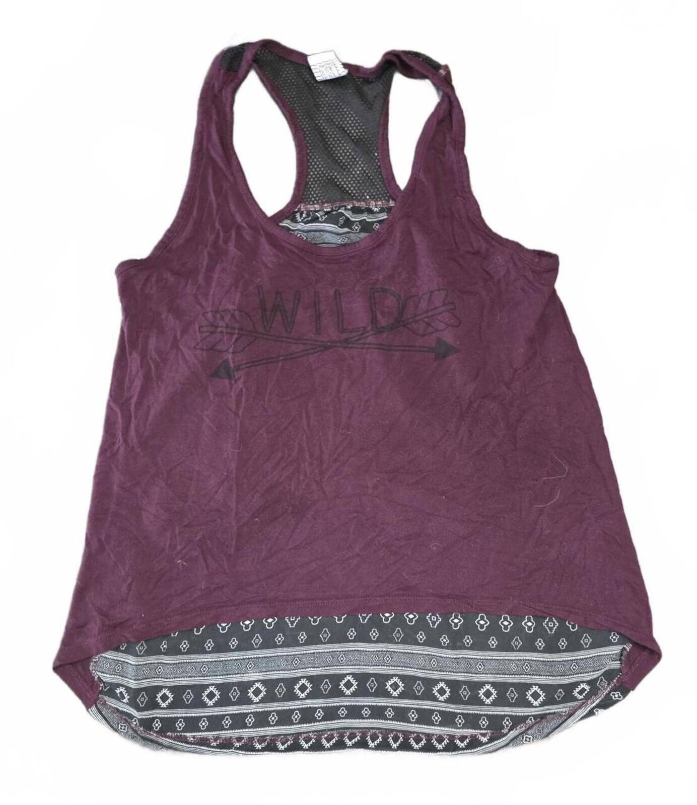 Empyre Empyre Wild Graphic Racerback Tank Top Small Burgandy Sheer Size S / US 4 / IT 40 - 2 Thumbnail