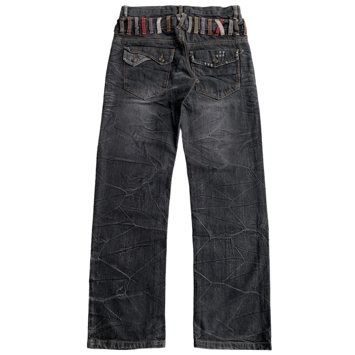 Image of Hysteric Glamour Double Waist Studded Denim Pants By Nylaus in Washed Black, Men's (Size 31)