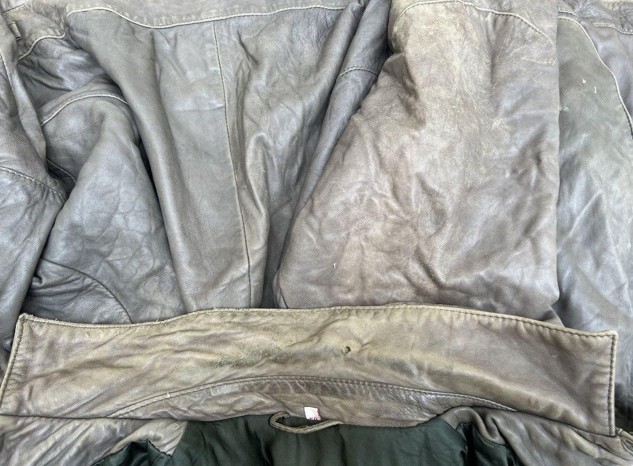 Leather Vintage Trashed Oliver Strelli Leather Jacket Size US XL / EU 56 / 4 - 25 Thumbnail