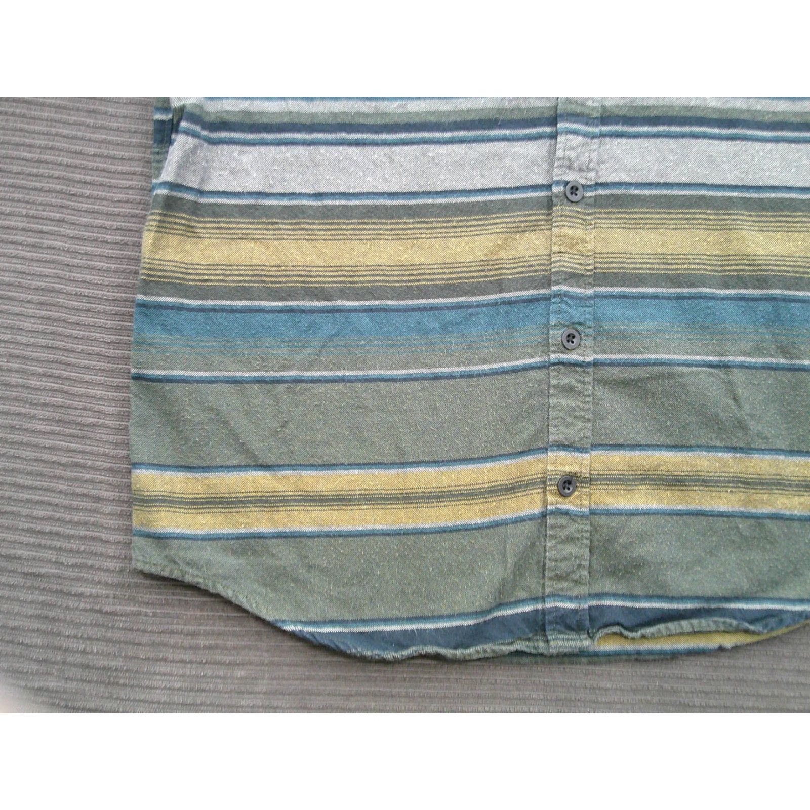 Burton Burton Shirt Mens XL Green Striped Button-Up Cotton Pockets Long Sleeve Vintage No Size US XL / EU 56 / 4 - 3 Thumbnail