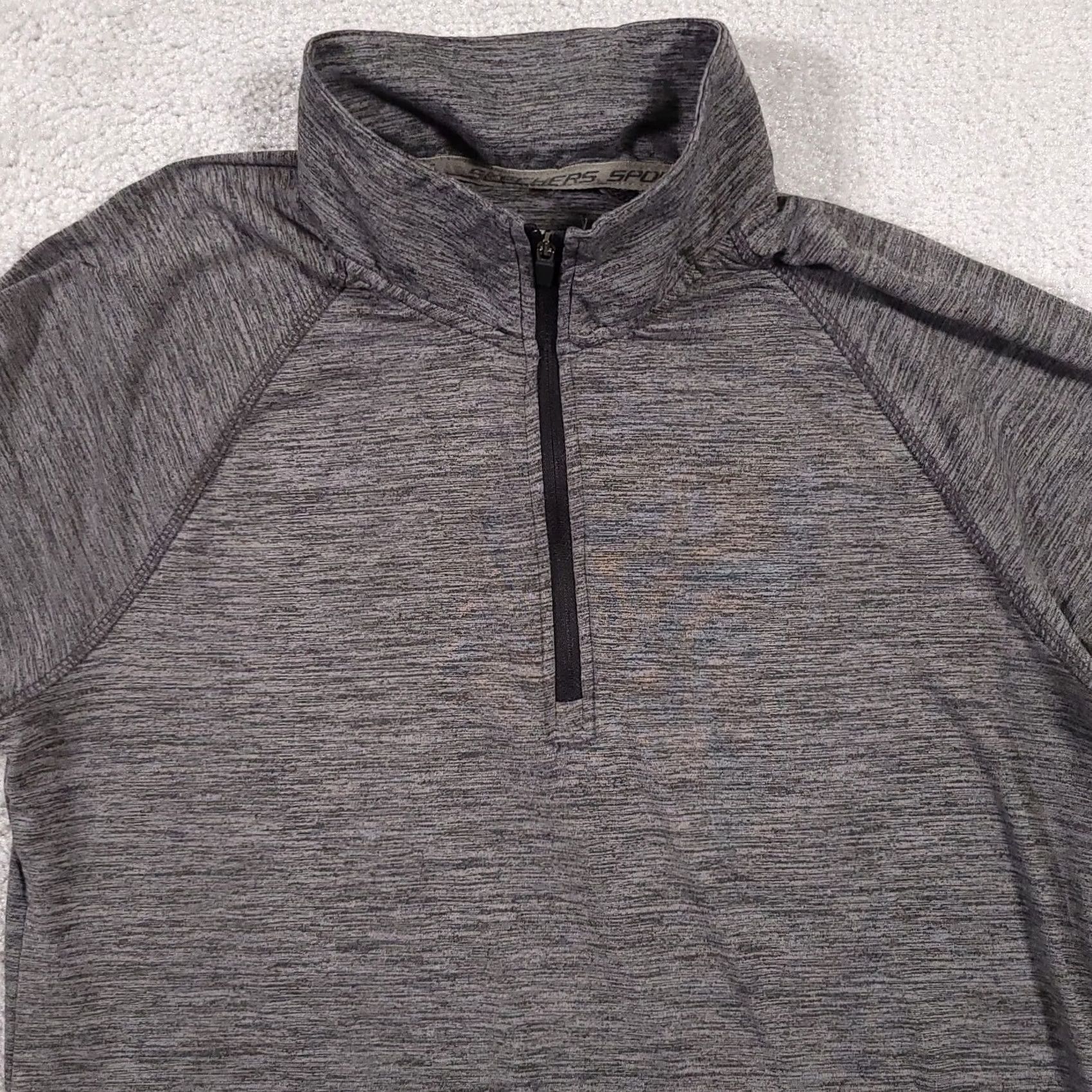 SKECHERS Skechers Sport Shirt Women’s Large Gray Long Sleeve 1/4 Zip Running Shirt Size L / US 10 / IT 46 - 3 Thumbnail