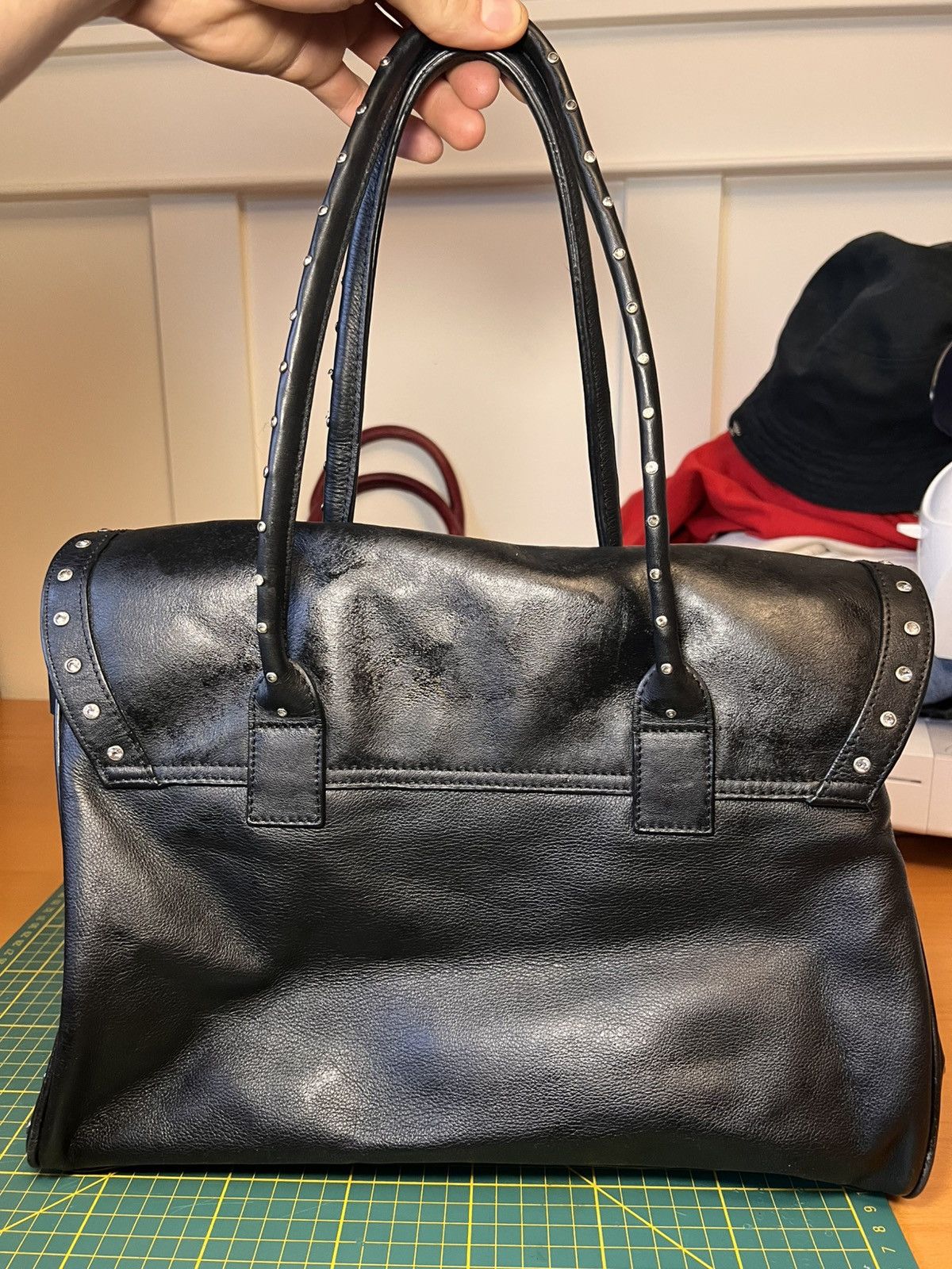 Vintage Vintage CNKW studded rhinestone leather “Birkin” handbag Size ONE SIZE - 4 Thumbnail