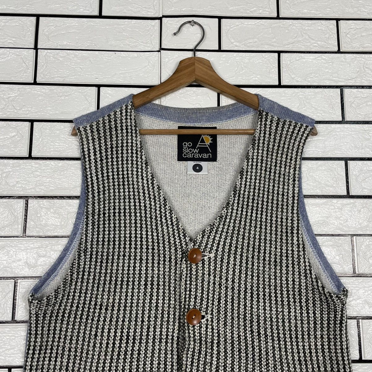 Japanese Brand Go Slow Caravan Hickory Vest Size US M / EU 48-50 / 2 - 2 Thumbnail