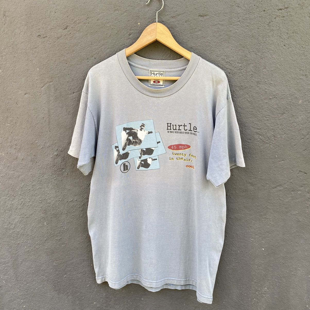 Thrashed Faded Vintage 90s Hurtle Snowboard Brand Tee