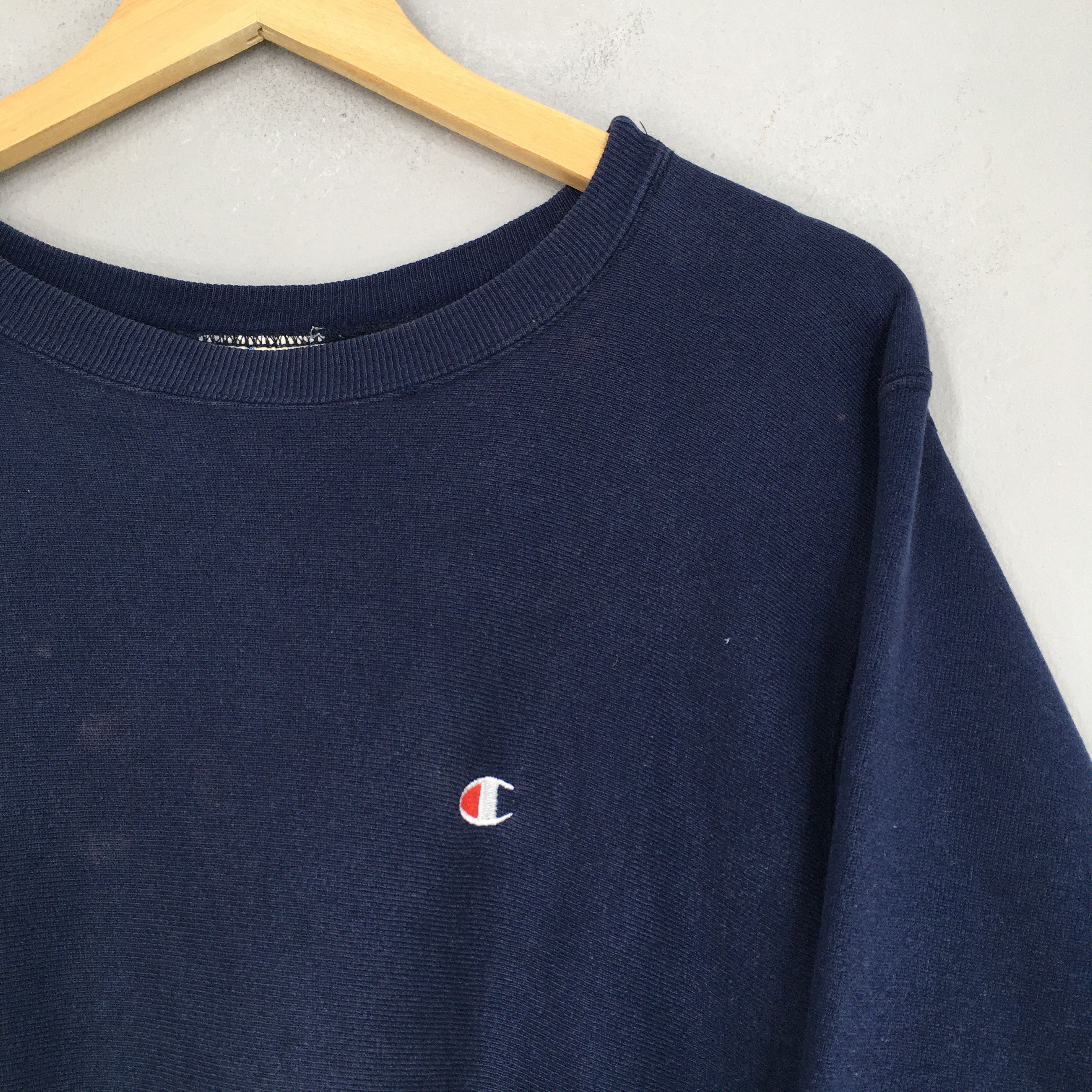 Champion × Russell Athletic × Vintage Vintage 80s Champion Reverse Weave Blue Sweatshirt Medium Size US M / EU 48-50 / 2 - 2 Thumbnail